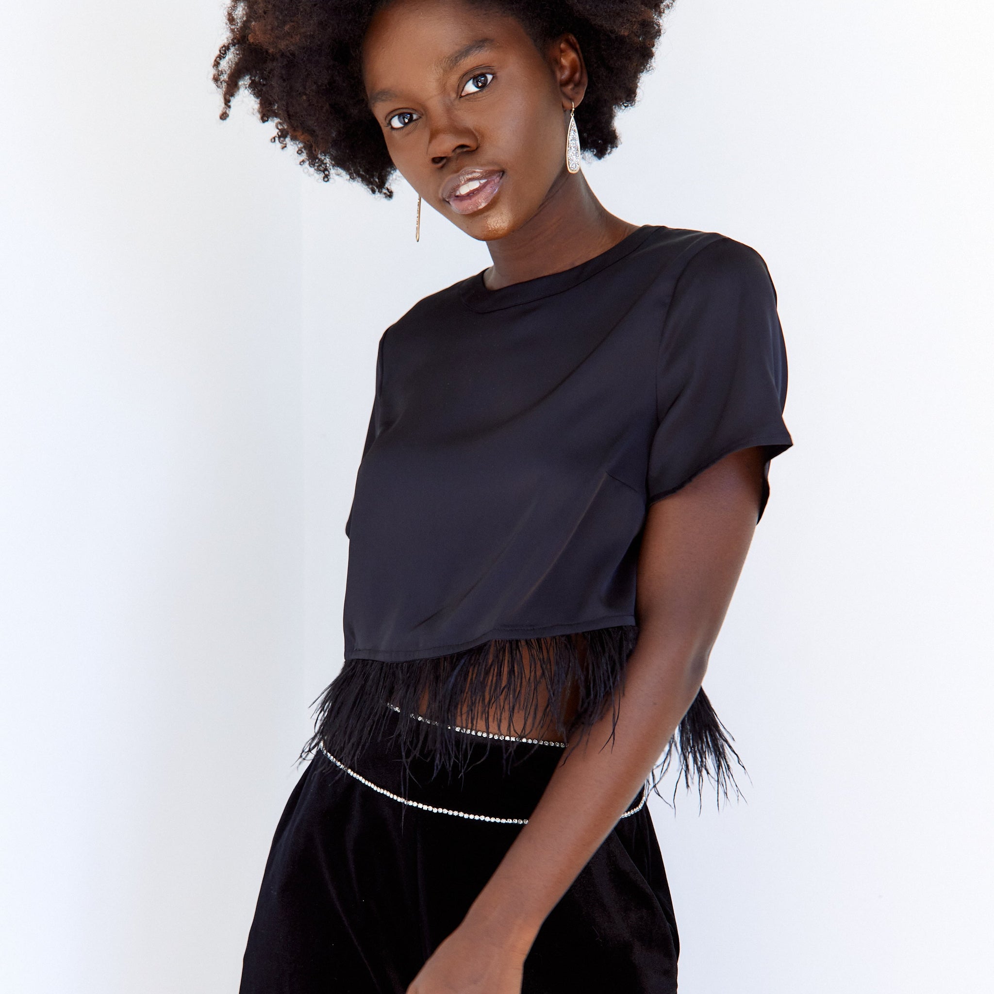 SALE - Skyler Velvet Rhinestone Shorts