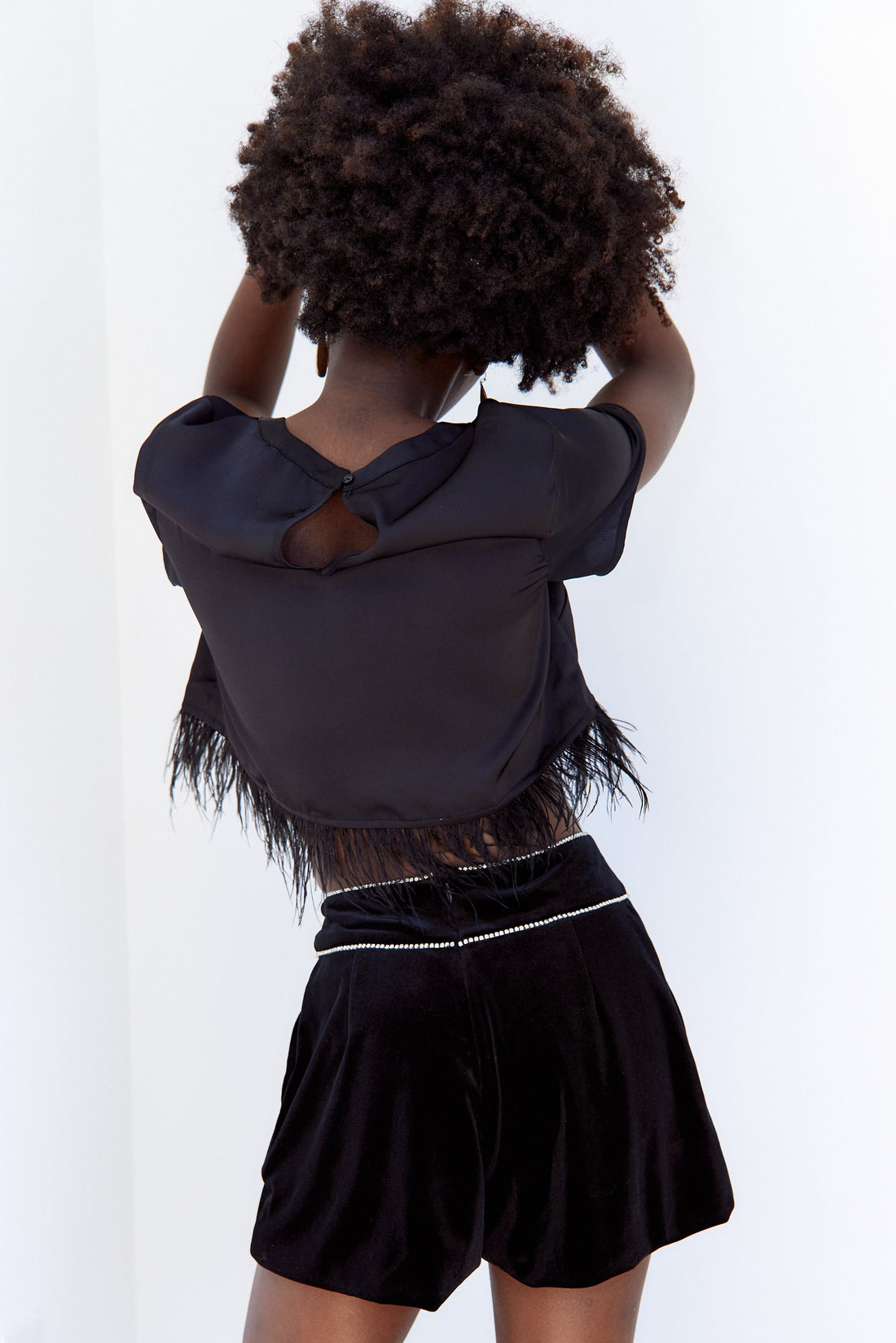 SALE - Skyler Velvet Rhinestone Shorts