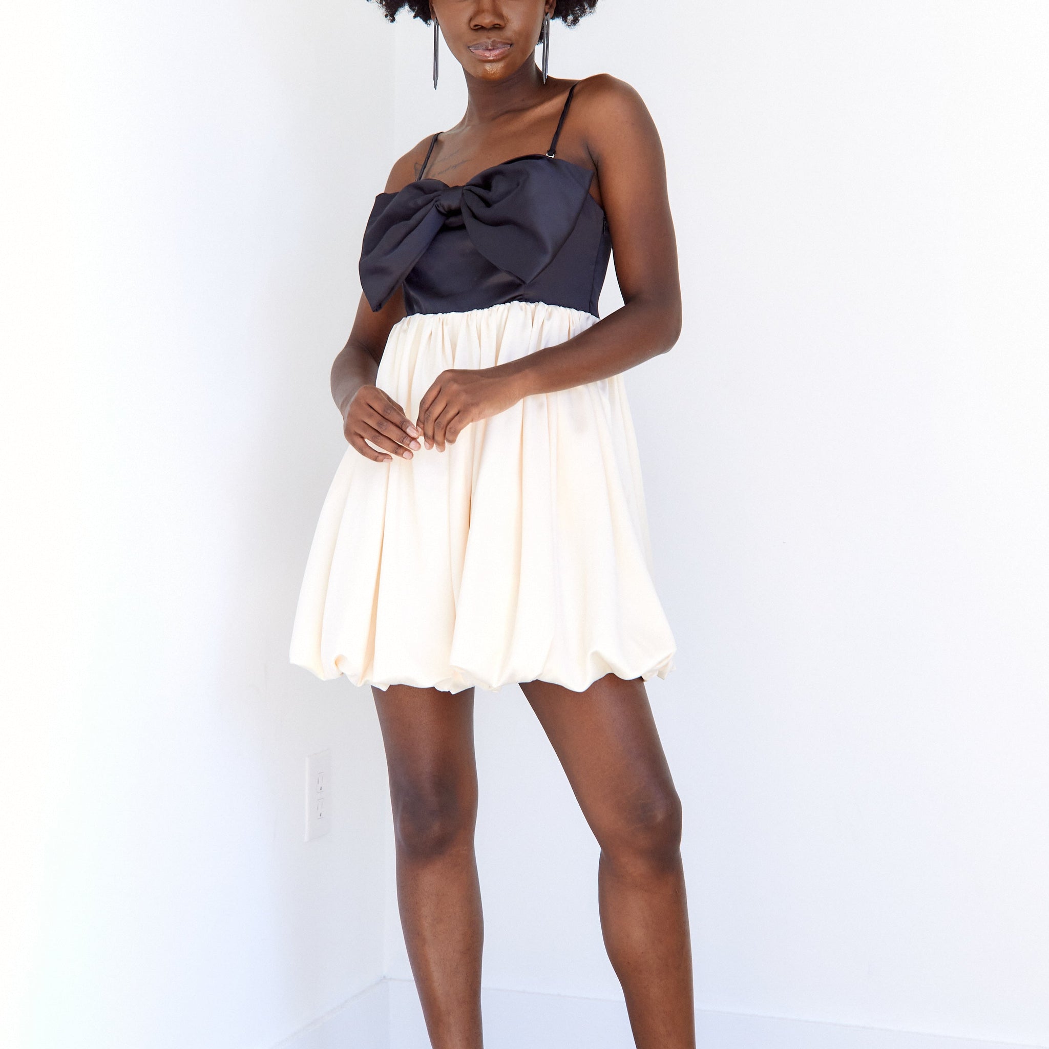 SALE - Malia Two Toned Bow Mini Dress