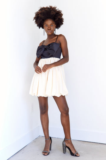 SALE - Malia Two Toned Bow Mini Dress