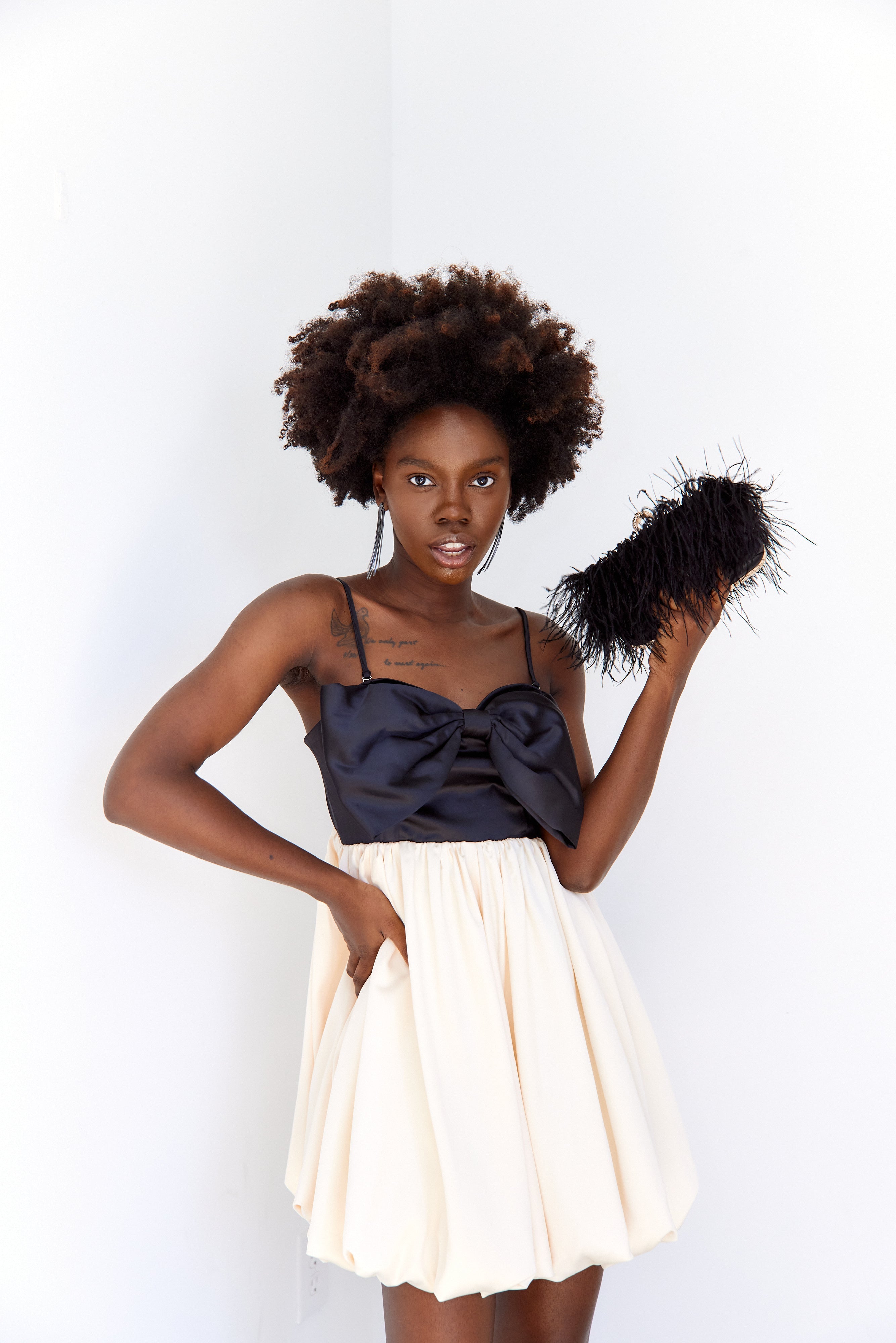 SALE - Malia Two Toned Bow Mini Dress
