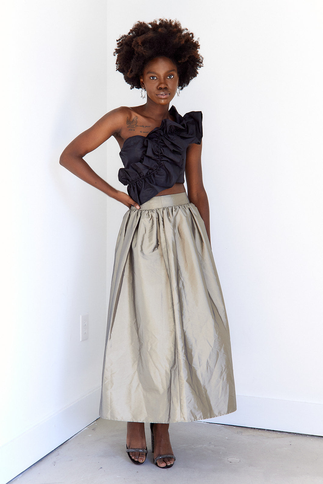 SALE- Ashlynn Ruched Ruffle Top