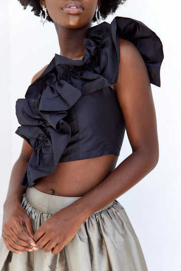 SALE- Ashlynn Ruched Ruffle Top