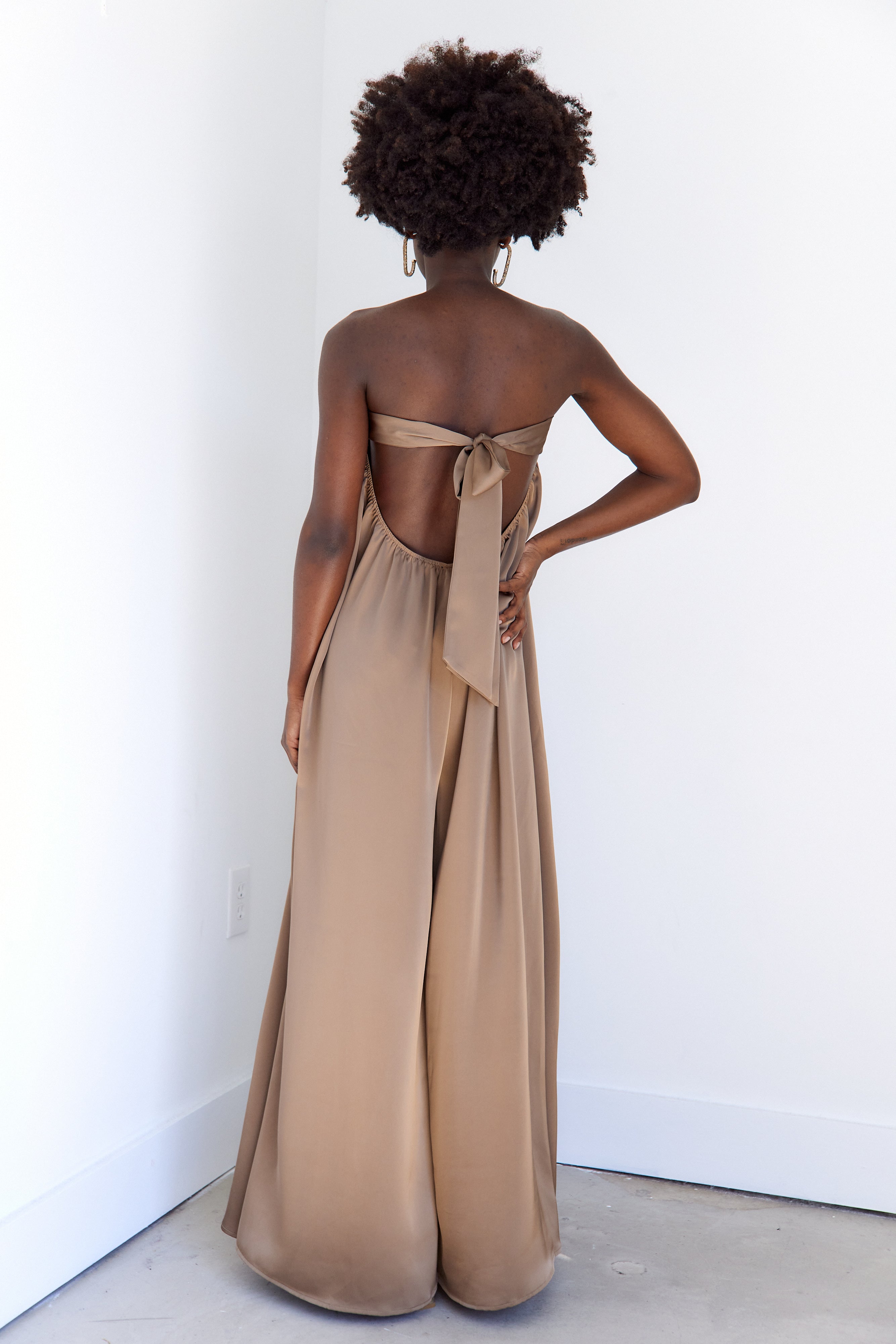SALE - Cassia Sequin Trim Strapless Jumpsuit