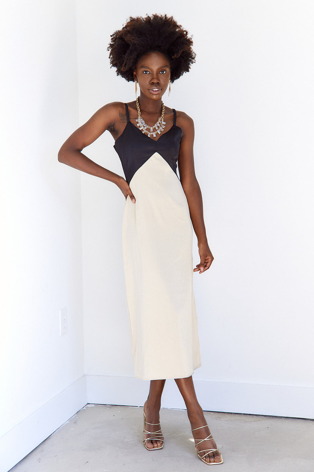 SALE - Ramona Satin Slip Midi Dress