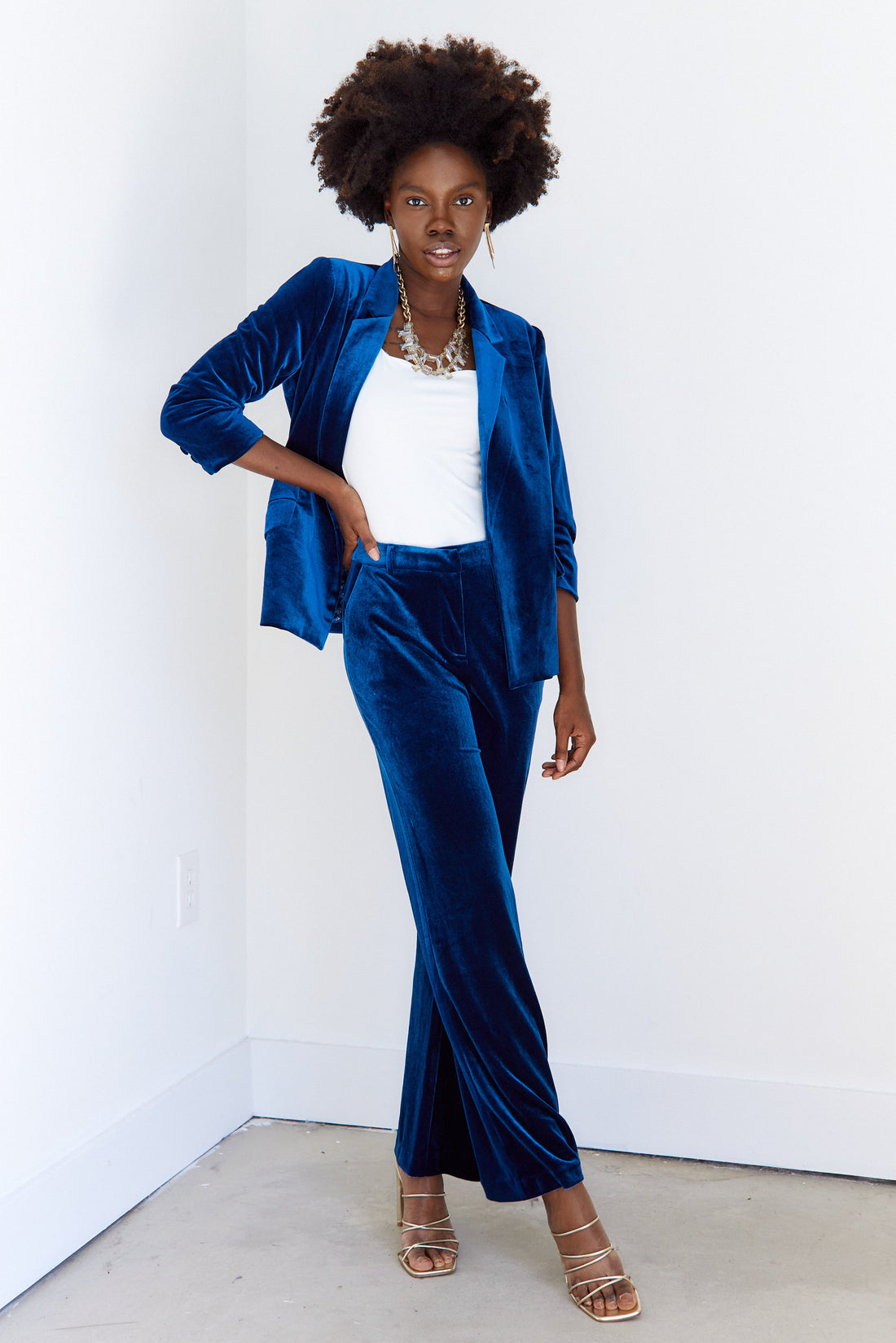 Claudell Velvet Wide Leg Pant