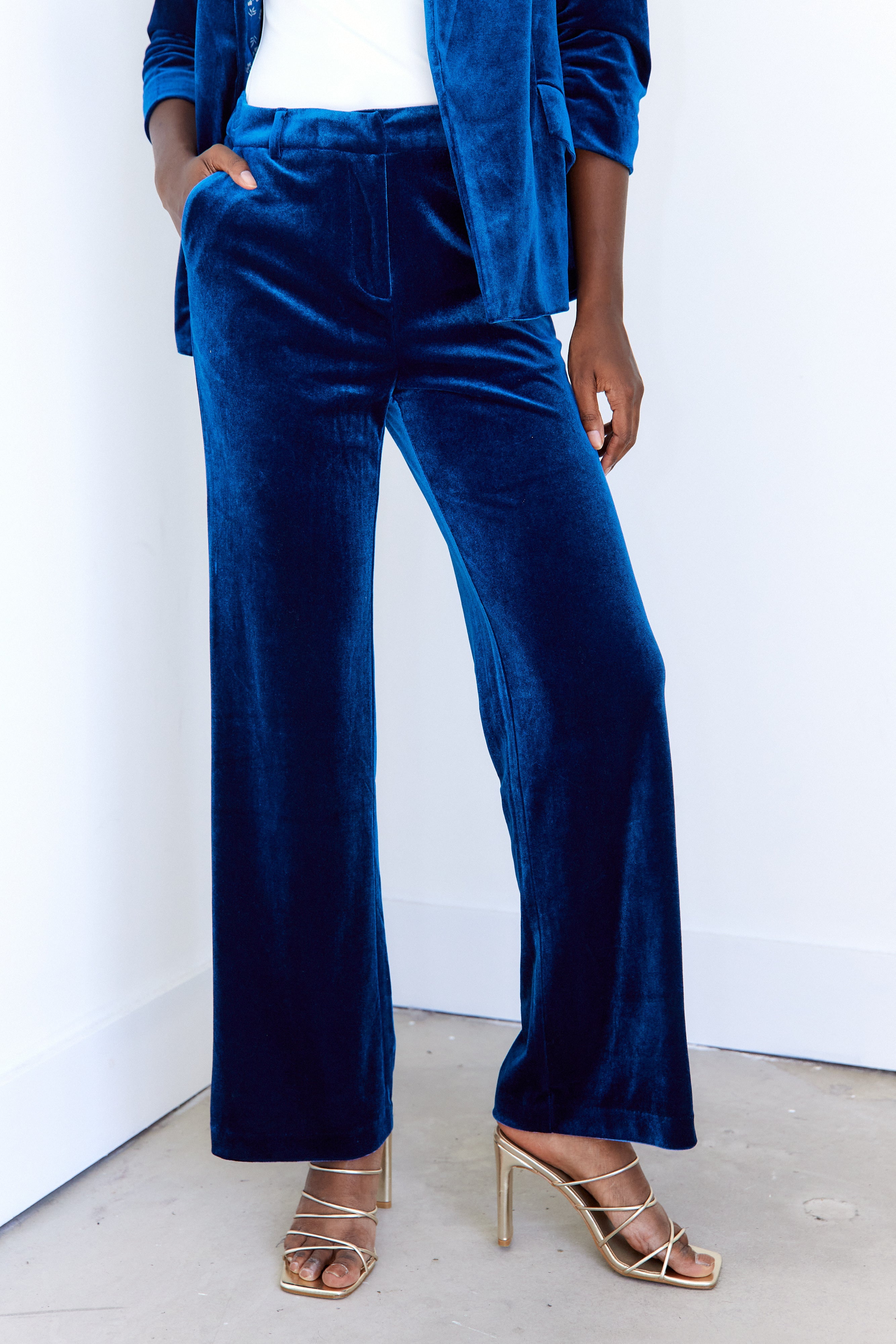 Claudell Velvet Wide Leg Pant