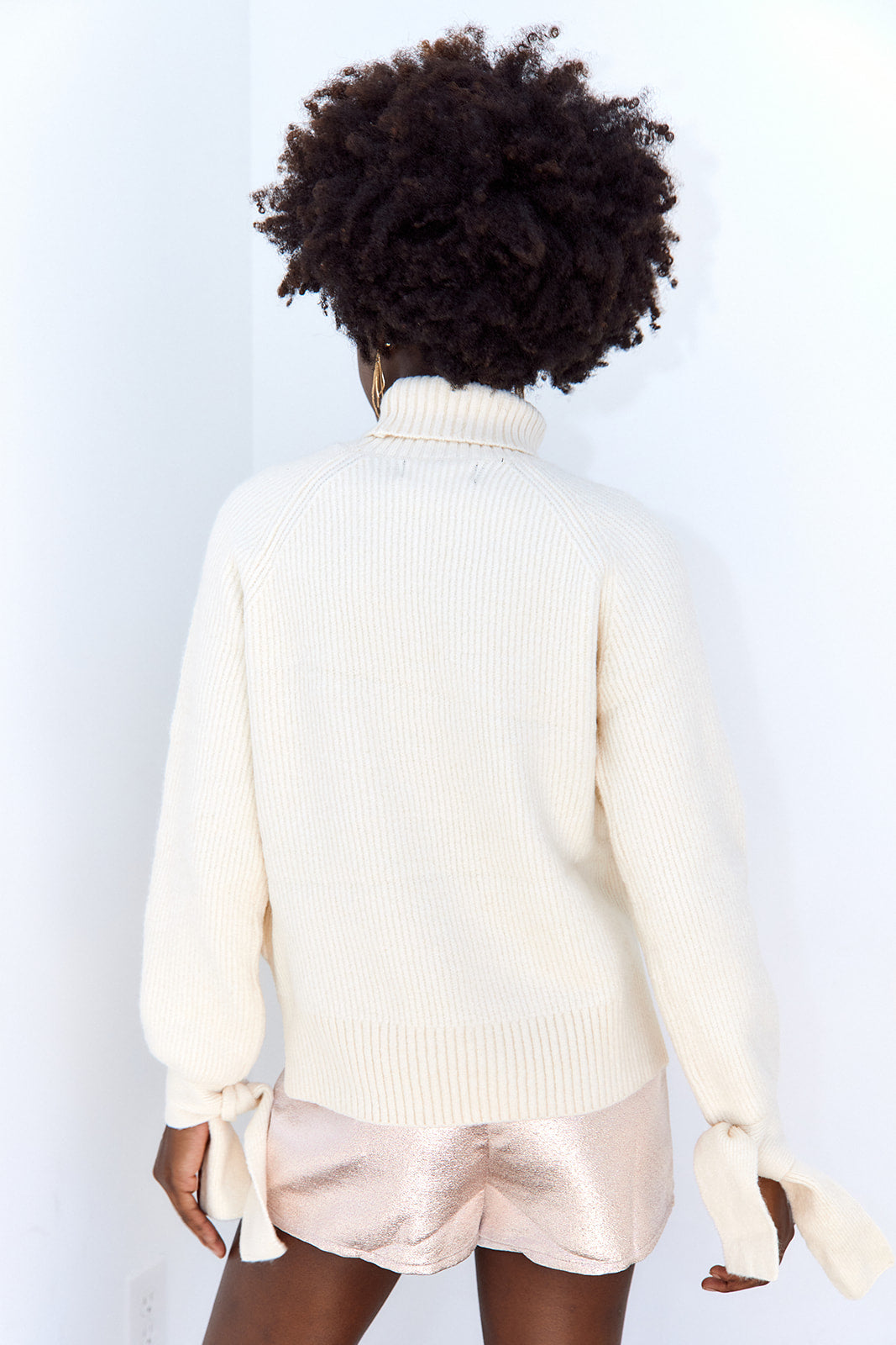 SALE - Kameron Tie Sleeve Turtleneck Sweater