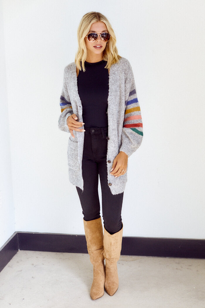 Bahar Stripe Sleeve Cardigan