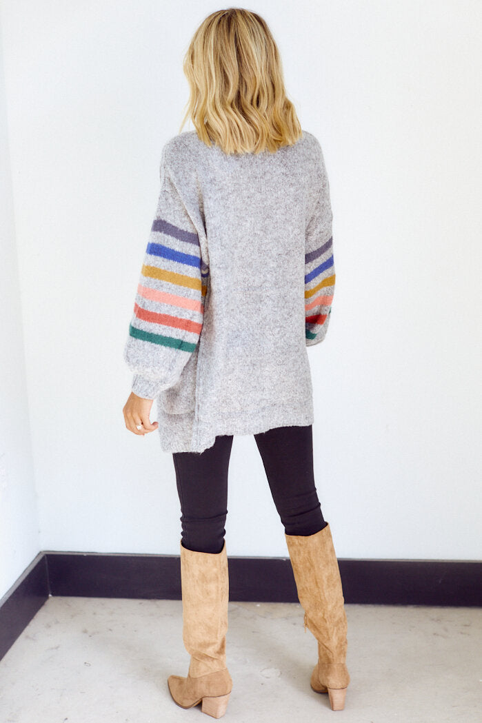 Bahar Stripe Sleeve Cardigan