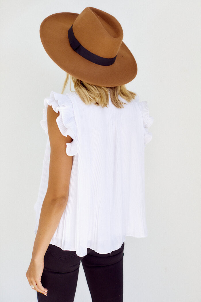 Sonya Pleated Short Sleeve Blouse