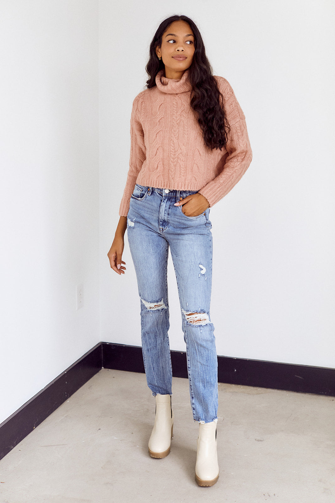 Blank NYC Distressed Straight Leg Denim