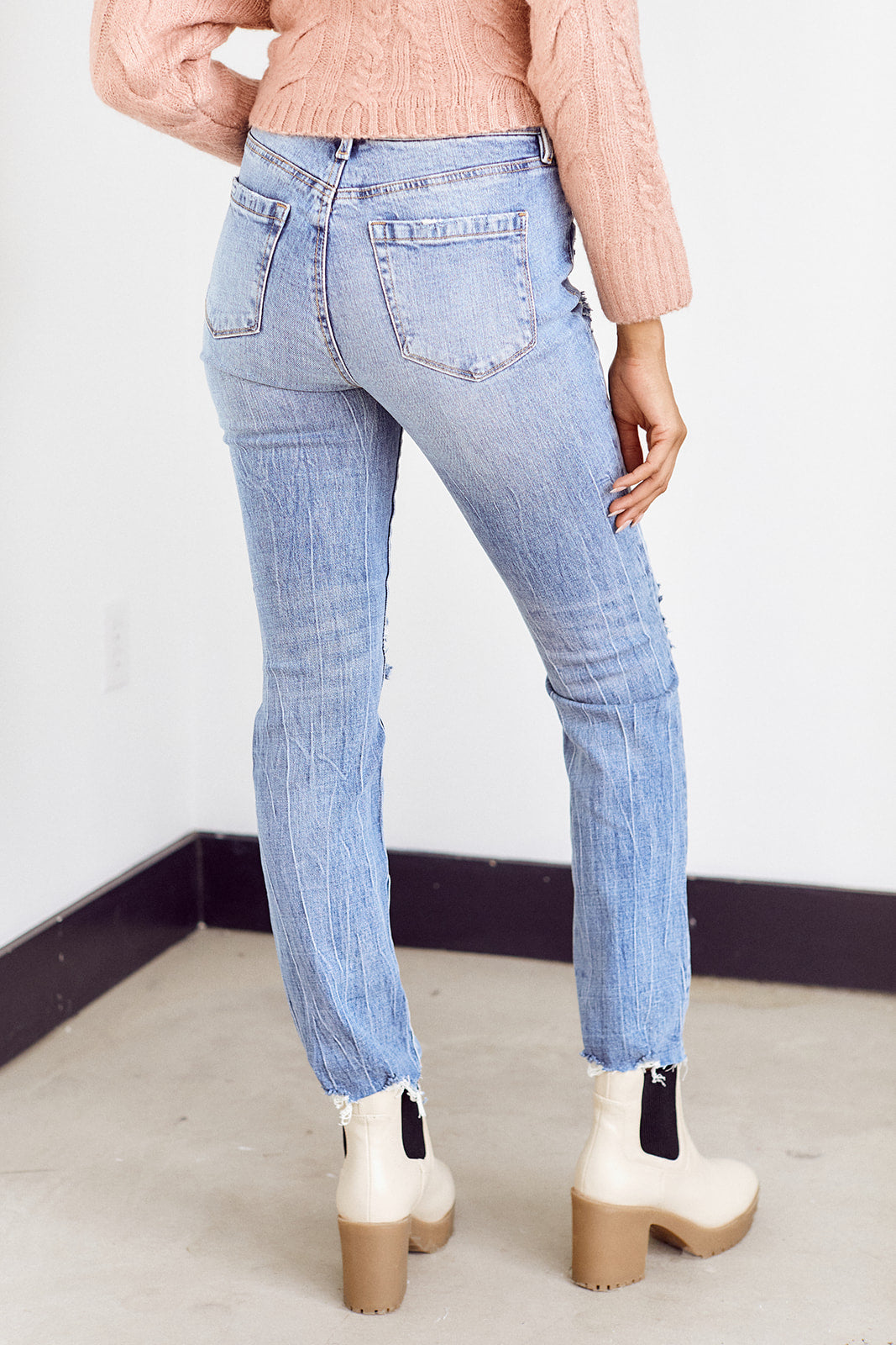 Blank NYC Distressed Straight Leg Denim