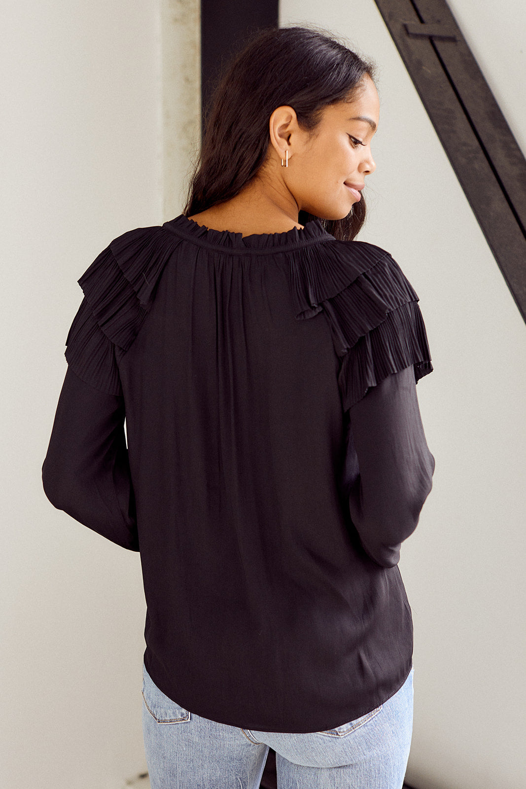 Sterling Ruffle Detail Long Sleeve Blouse