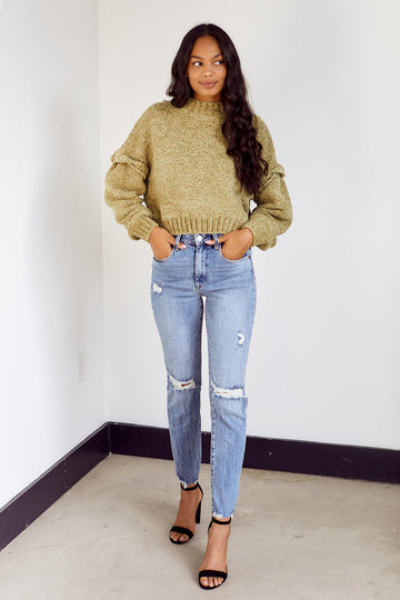 Blank NYC Chenille Shoulder Detail Sweater