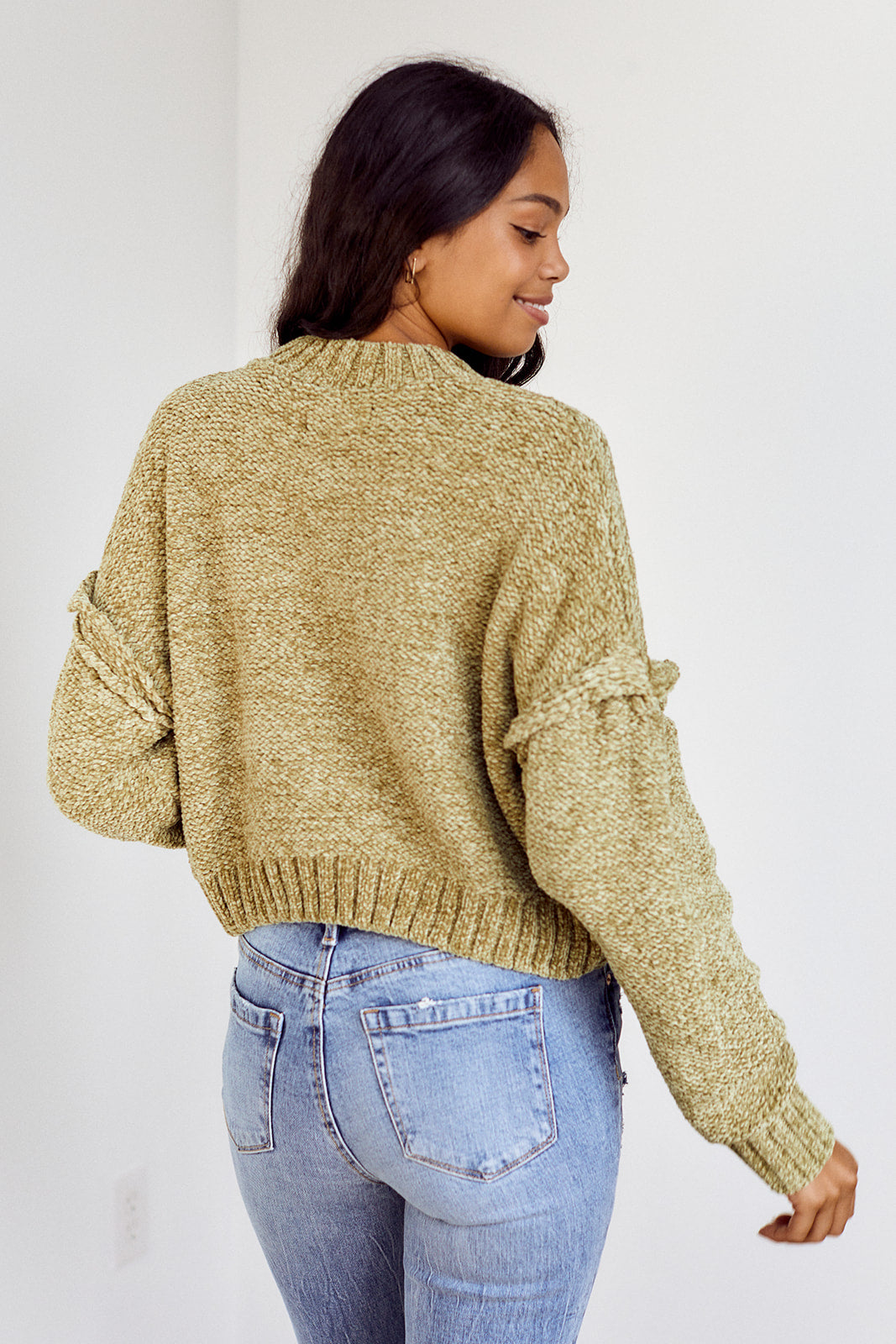 Blank NYC Chenille Shoulder Detail Sweater