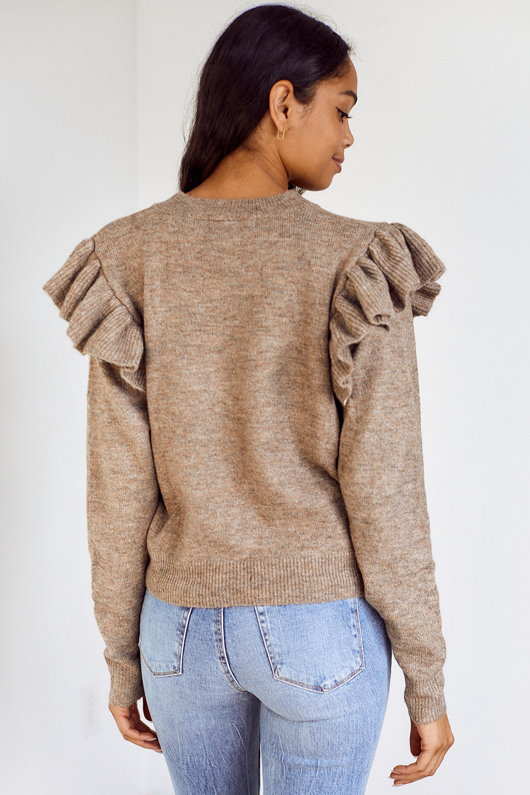 Adette Ruffle Sleeve Sweater
