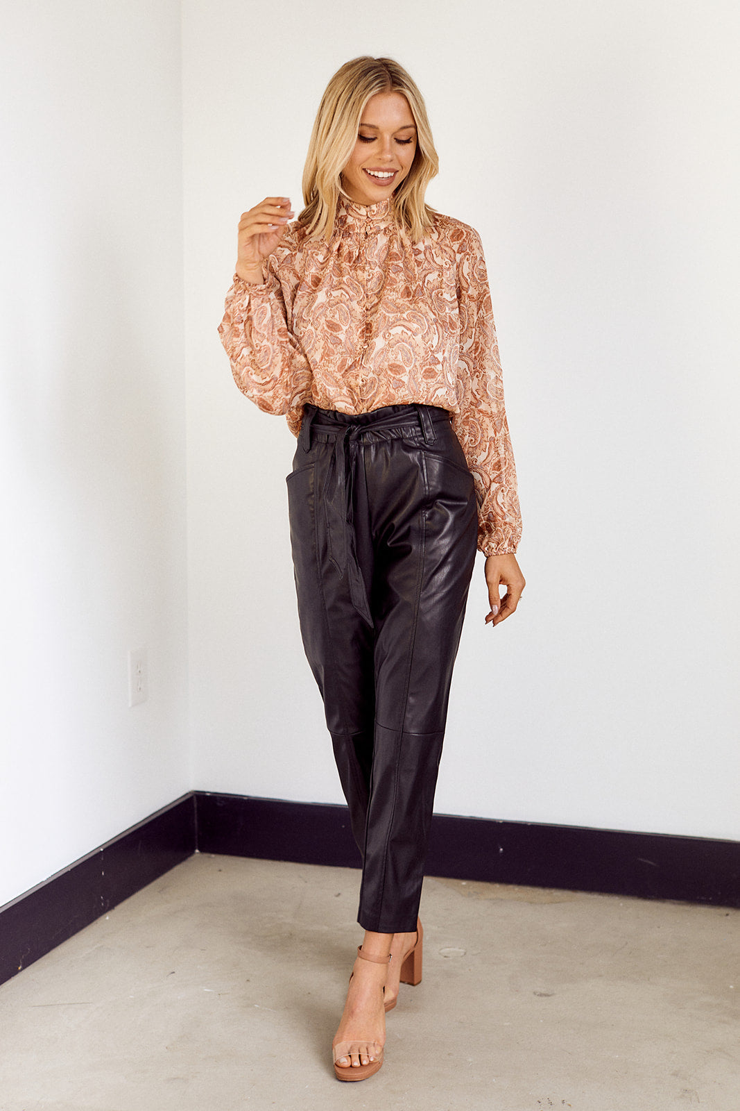 Maxine Paisley Printed Button Front Blouse