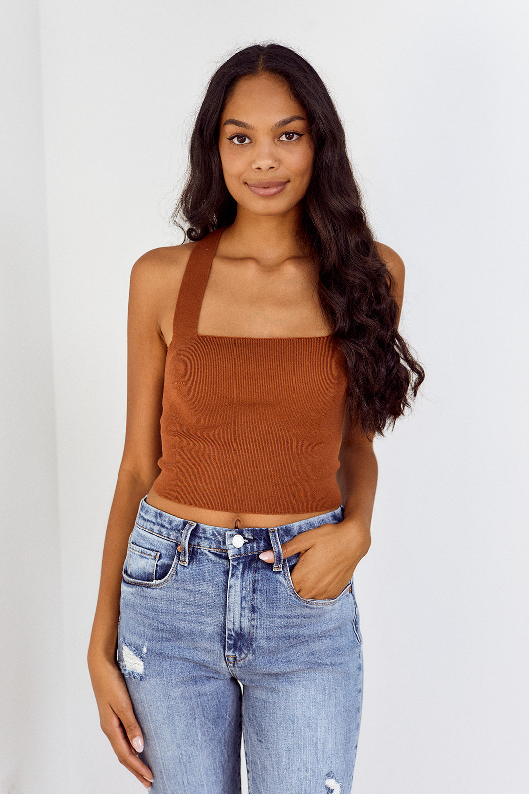 Siena Cropped Tie Back Top