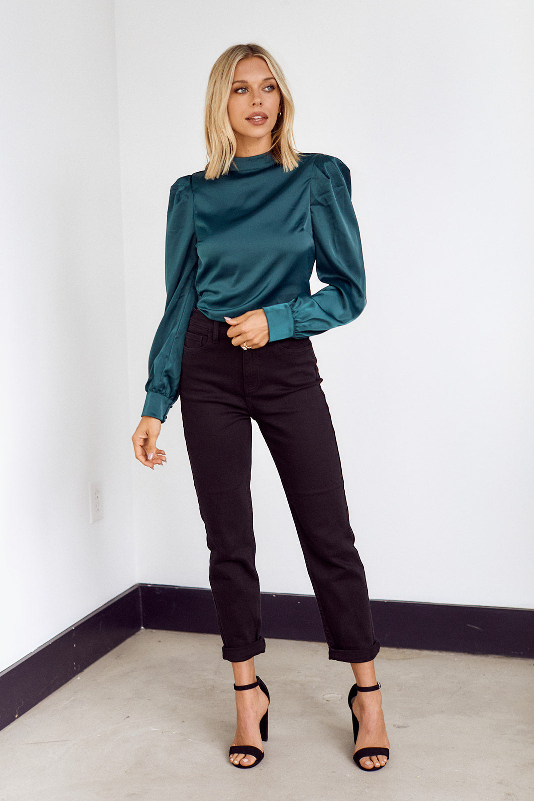Prisha Open Back Long Sleeve Top
