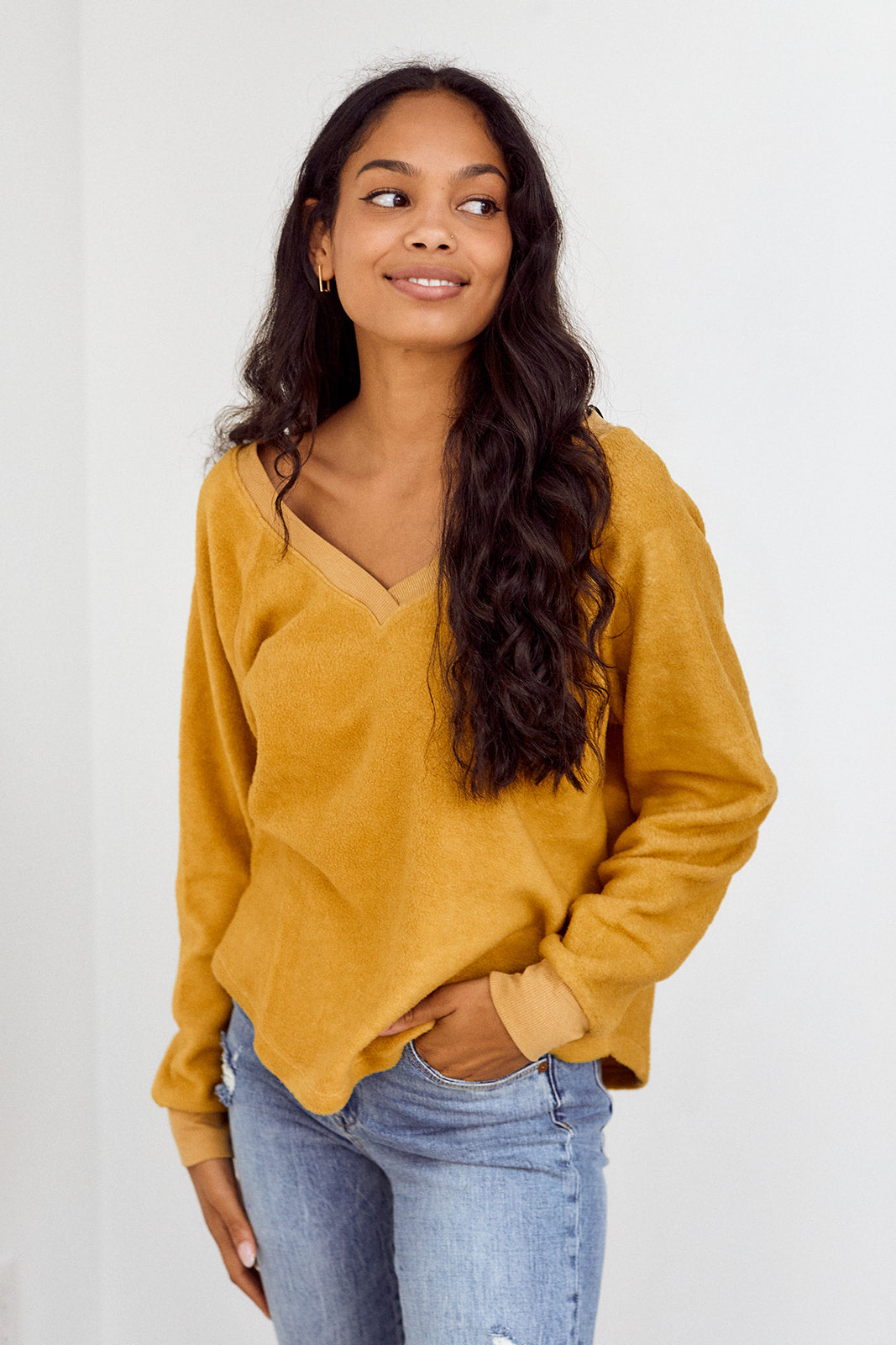 Rene Fuzzy Inside Out Pullover Sweatshirt