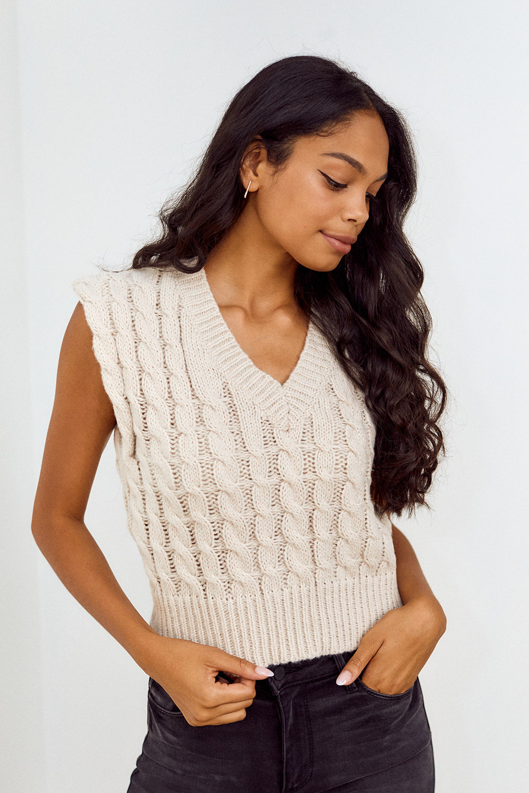 Maren Cable Knit Sweater Vest
