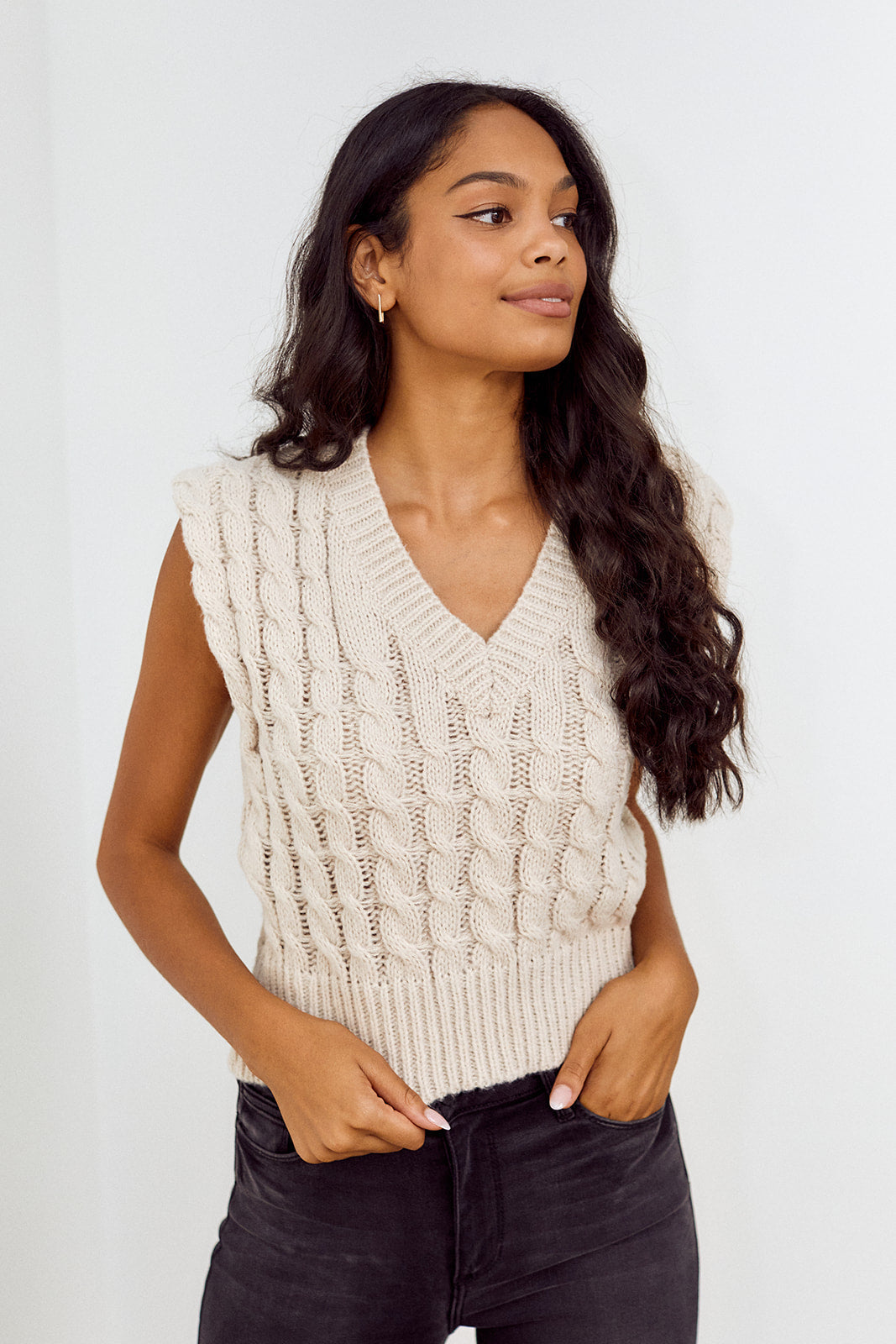 Maren Cable Knit Sweater Vest