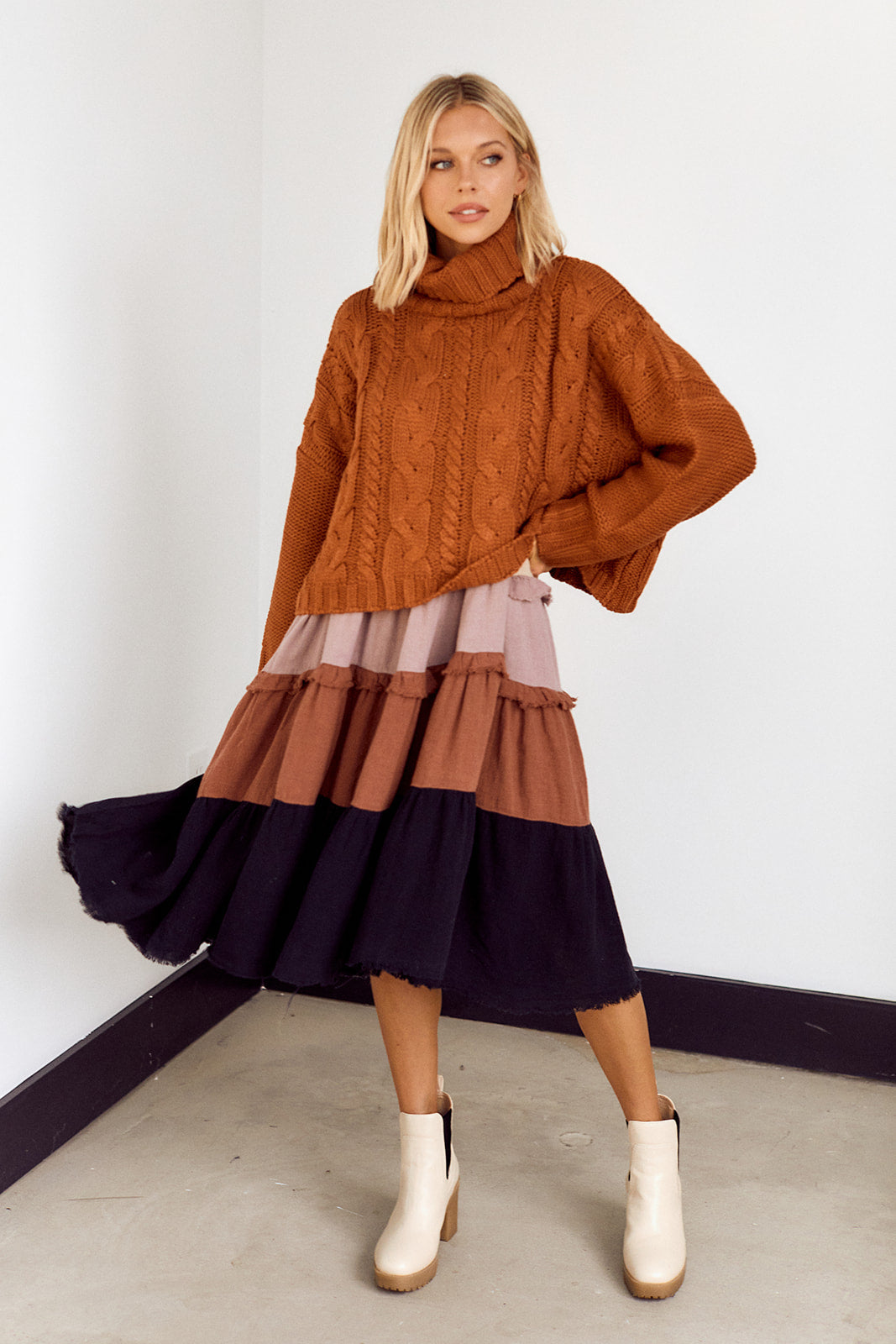 Livingston Tiered Midi Dress