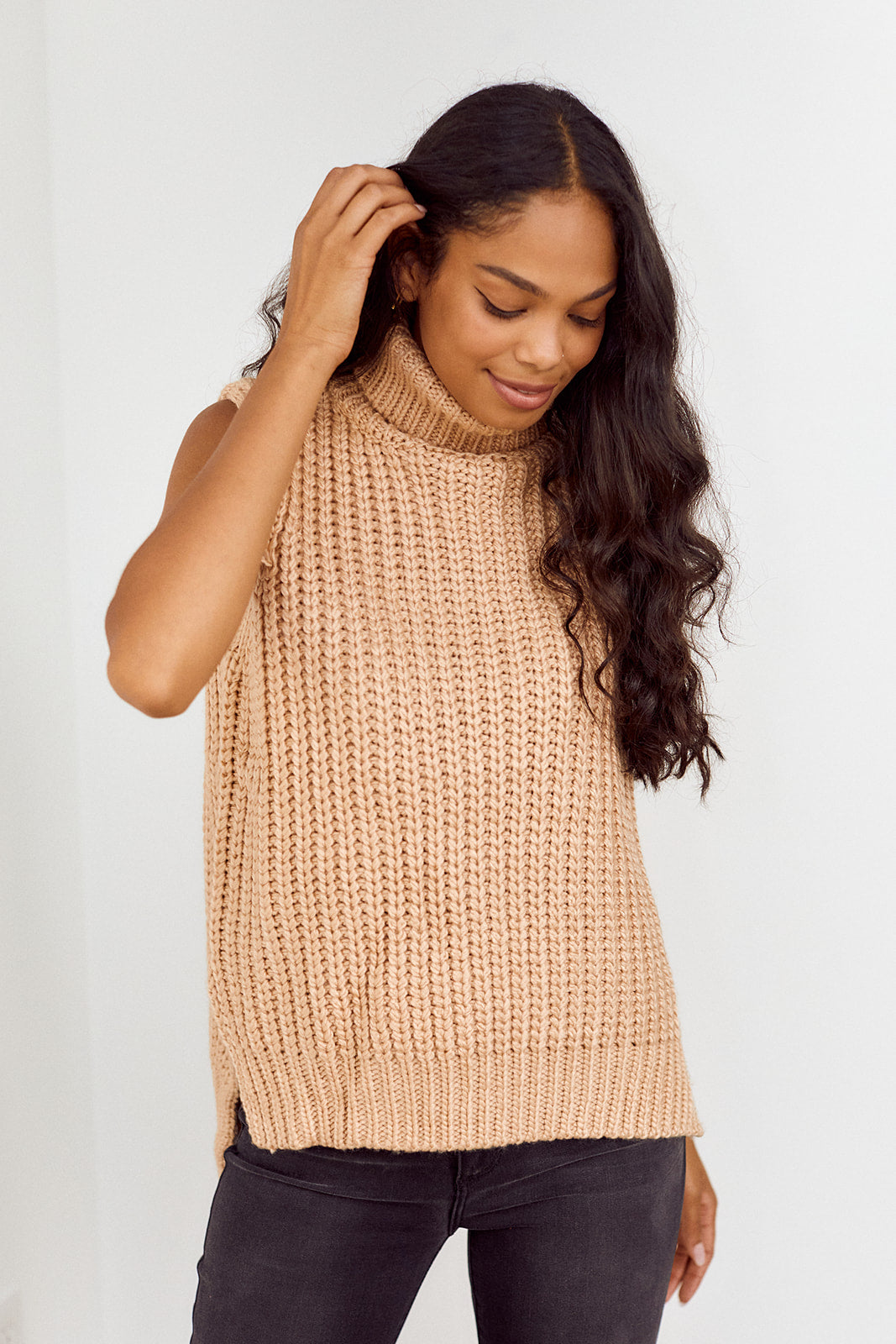 Nicci Sleeveless Turtleneck Sweater