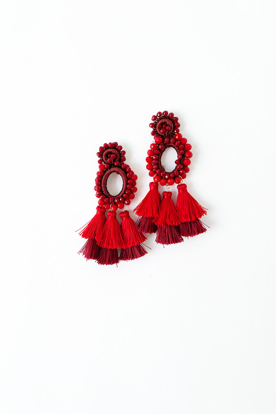 SALE - Hattie Oval Tassel Earrings
