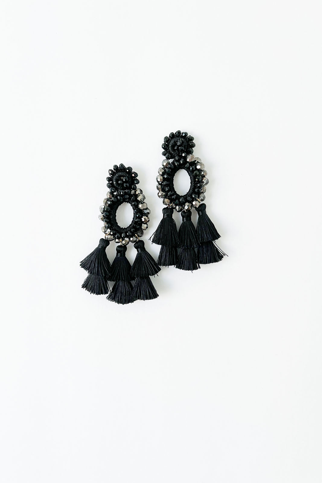 SALE - Hattie Oval Tassel Earrings