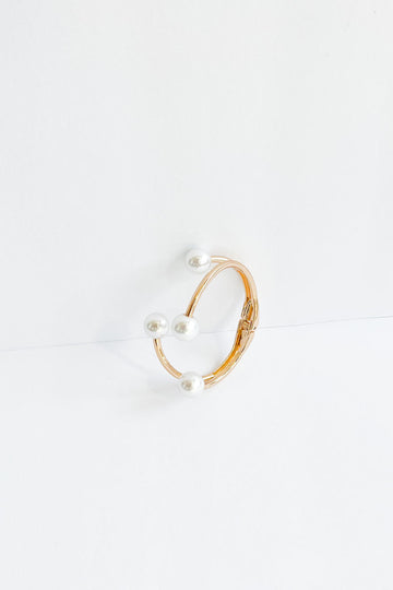 SALE - Maeve Hinged Pearl Cuff Bracelet