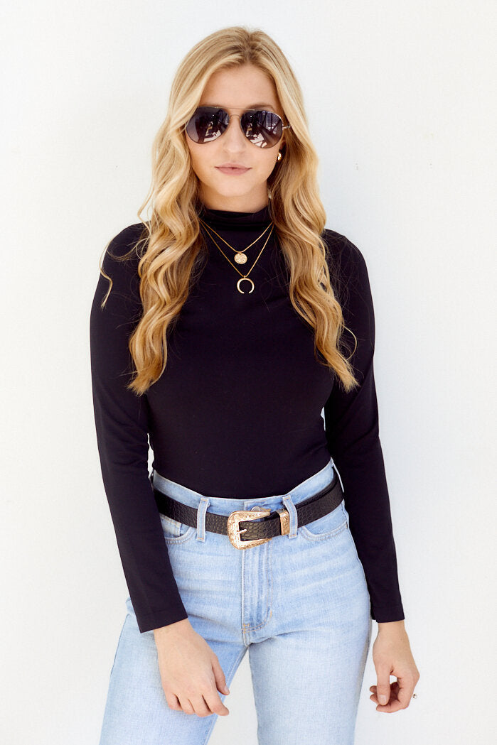Brinley High Neck Long Sleeve Top