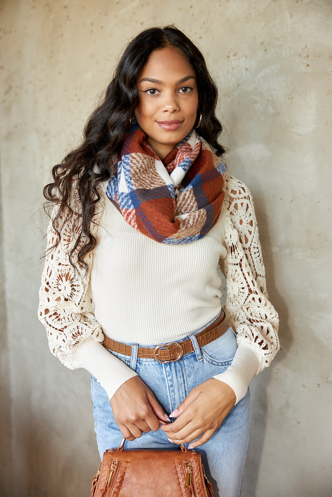 Adaly Crochet Knit Sleeve Blouse