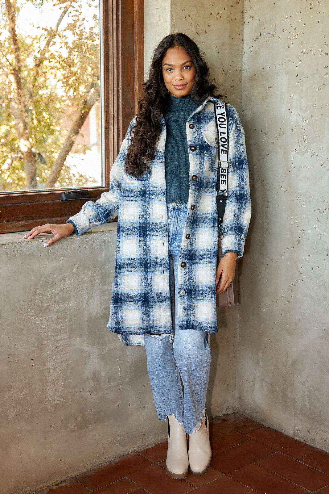 Jenny Plaid Oversized Jacket