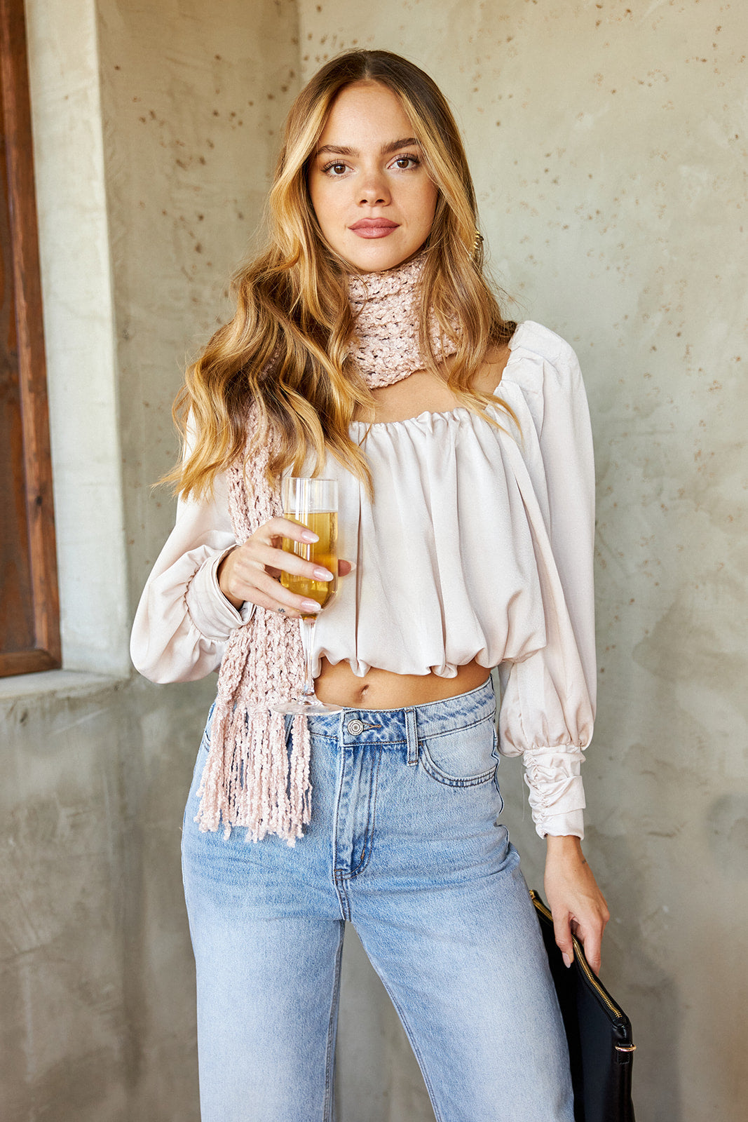 Cedro Long Sleeve Puff Detail Blouse
