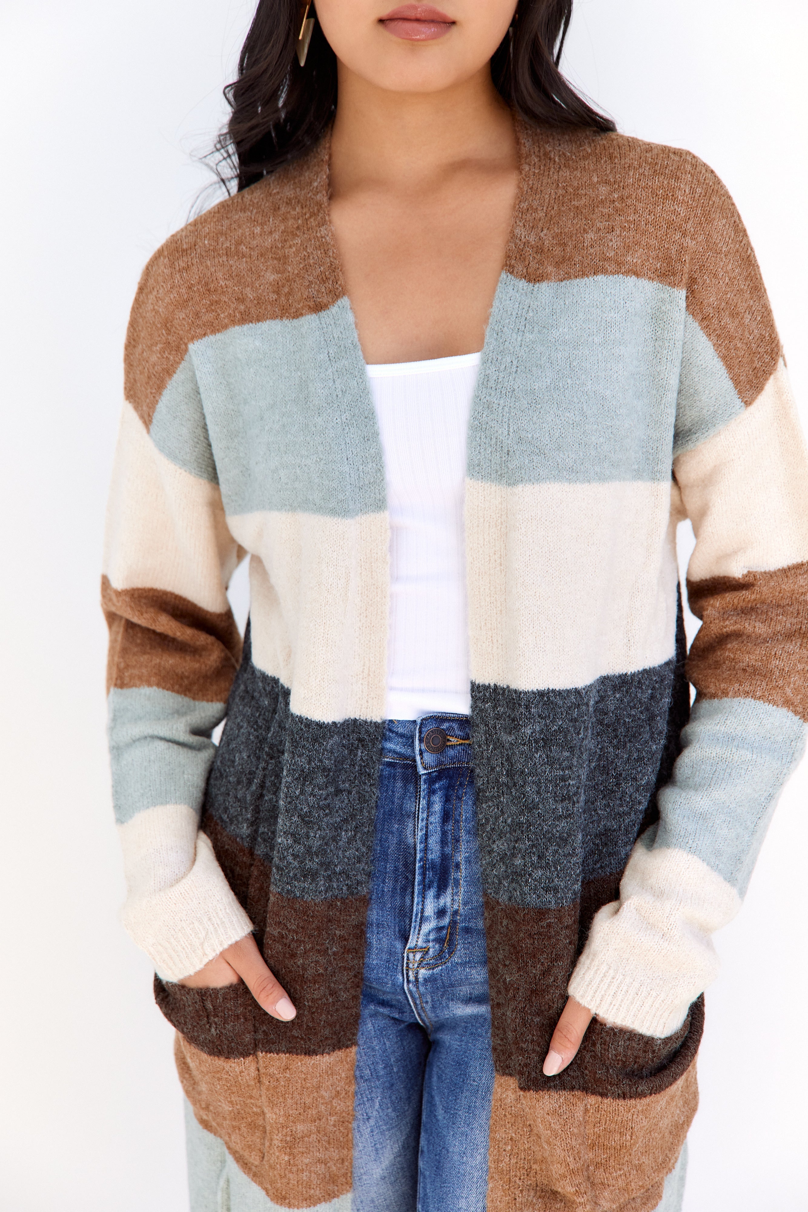 SALE - Mallory Striped Long Cardigan