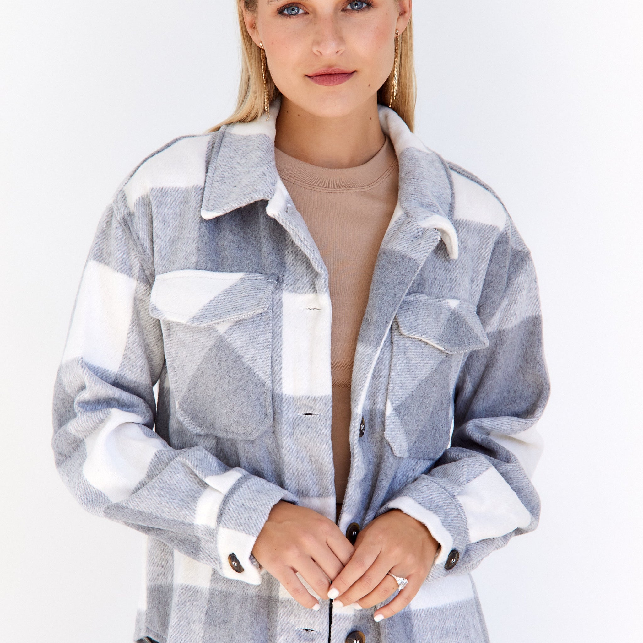 SALE - Kira Wooly Plaid Shacket