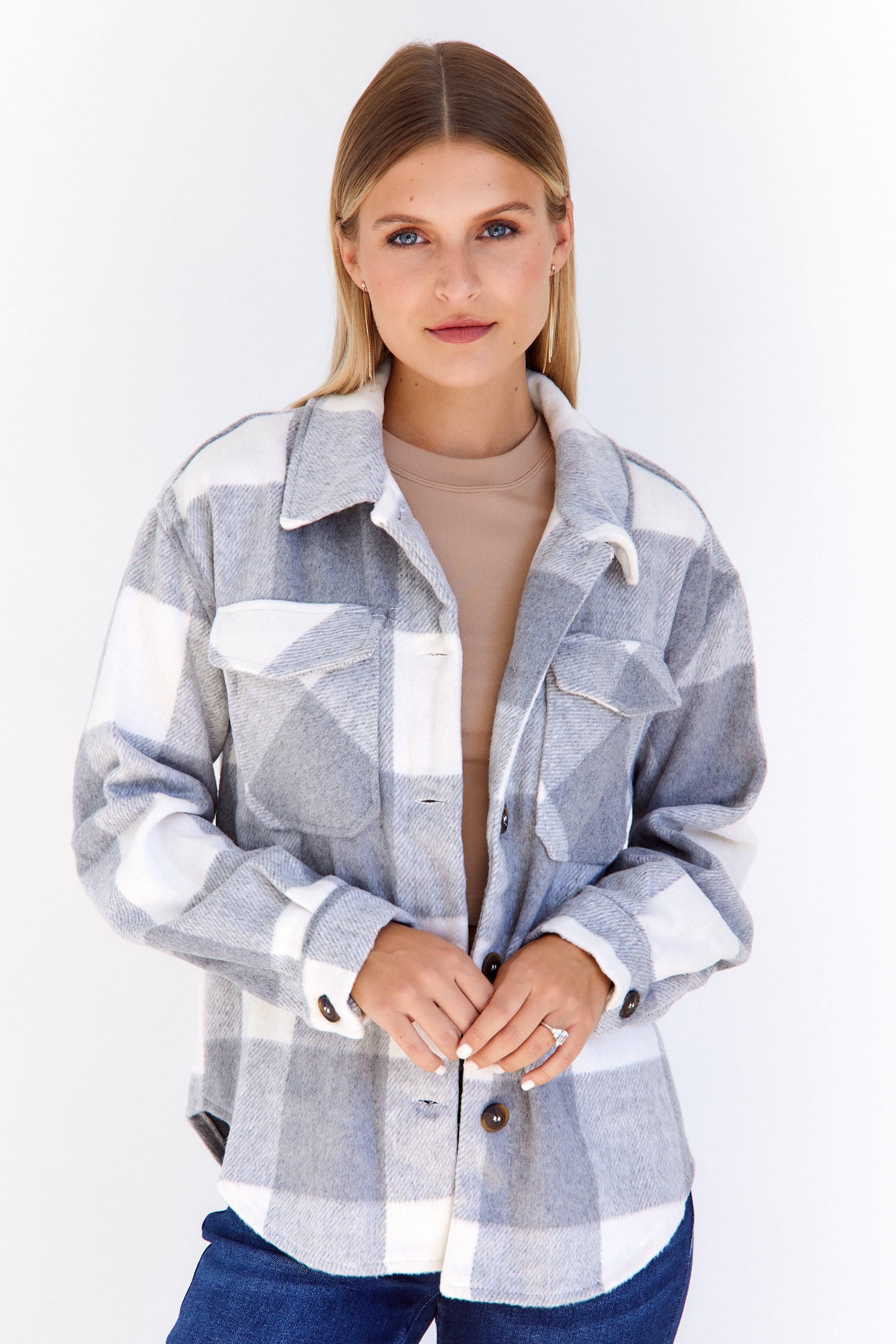 SALE - Kira Wooly Plaid Shacket
