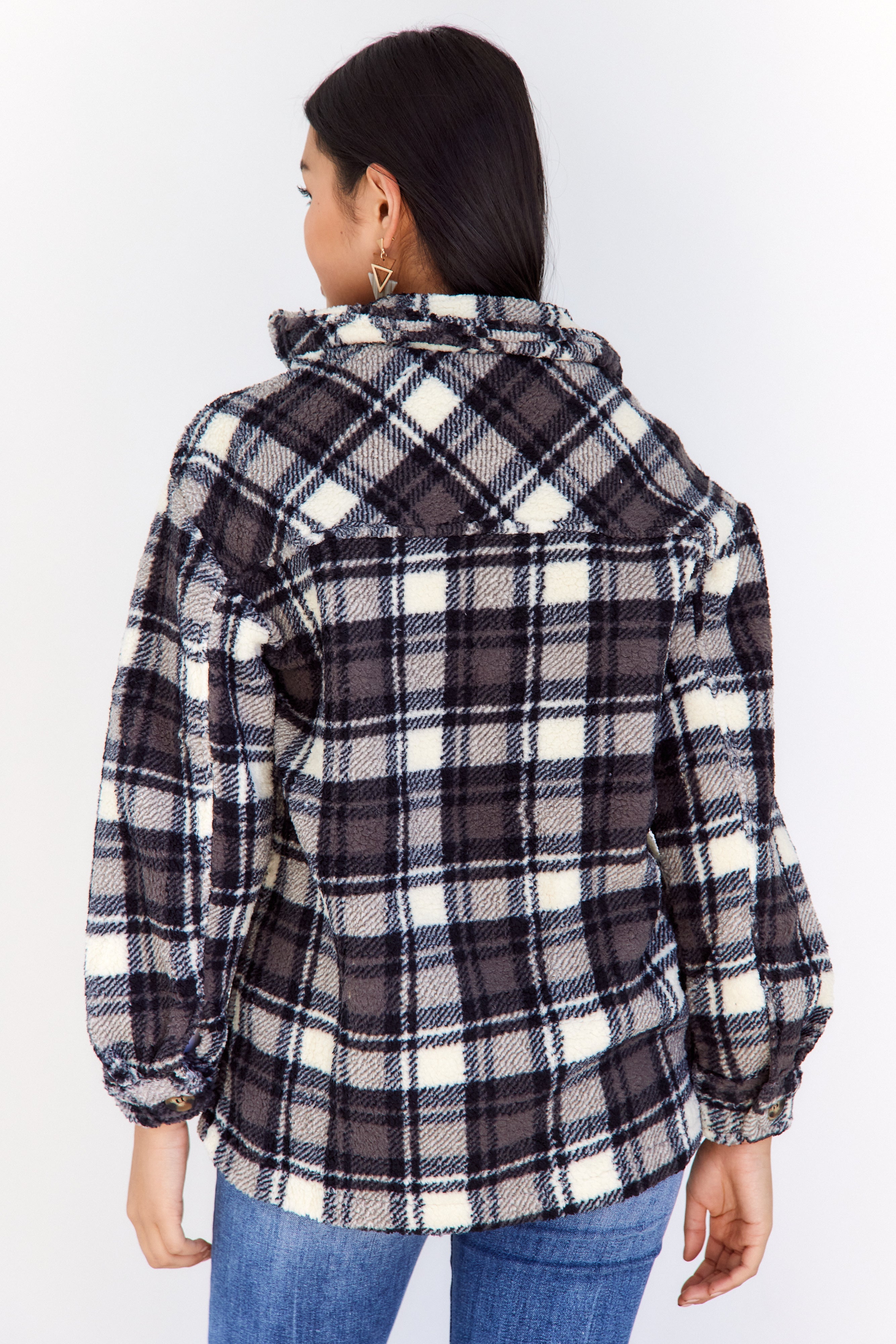 Nikki Fuzzy Plaid Shacket