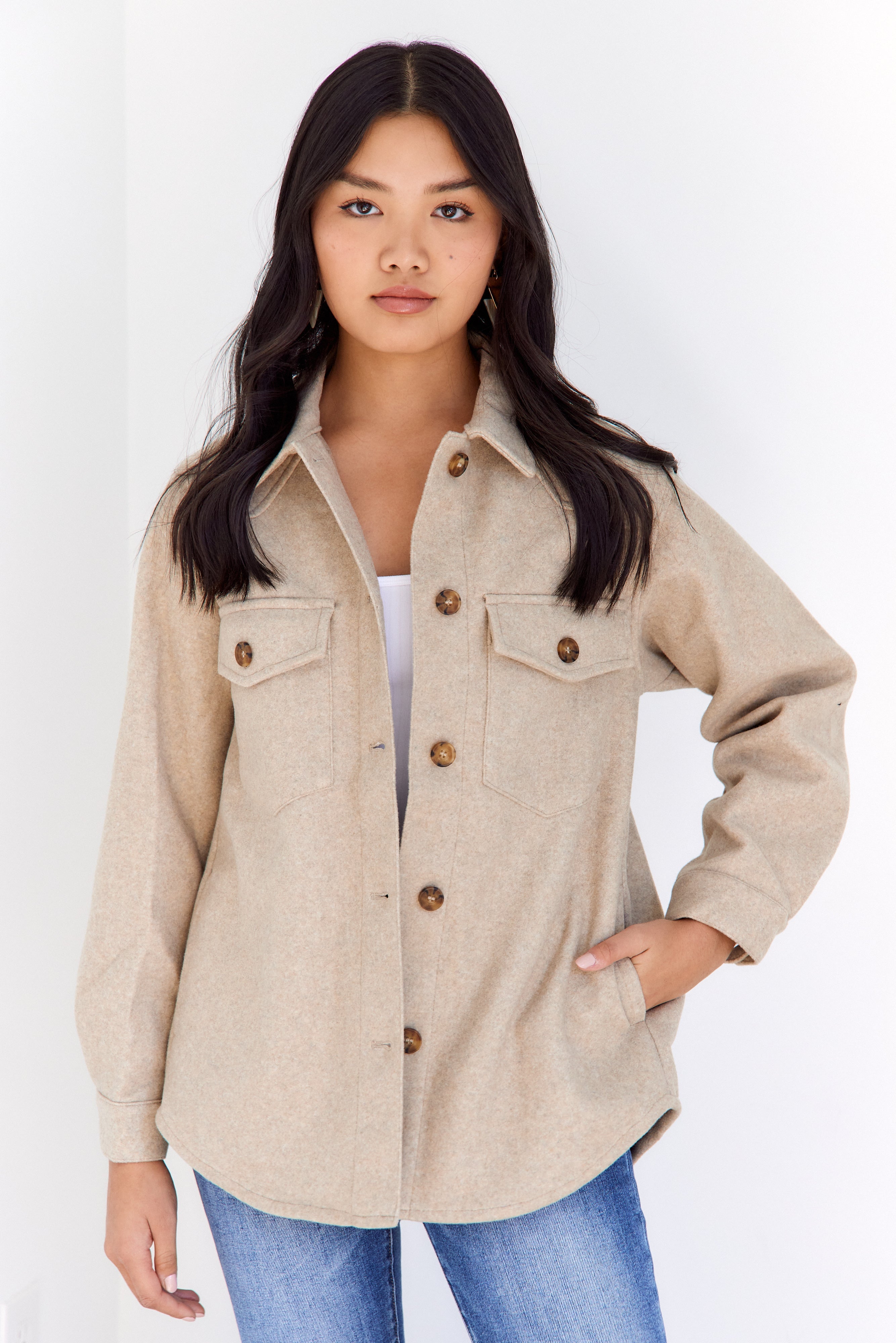 Winsley Button Front Fleece Shacket