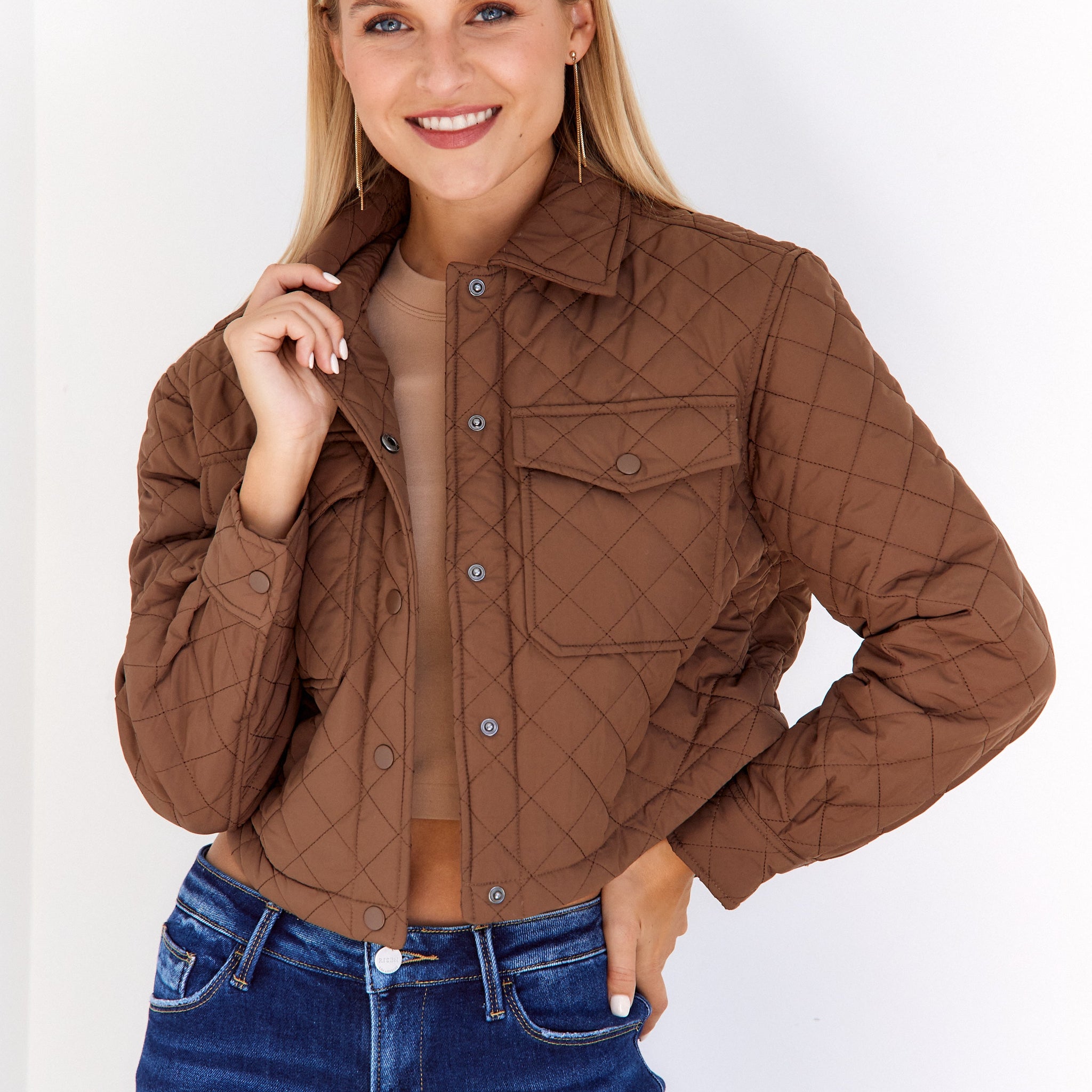 SALE - Jamie Cropped Quilted Shacket