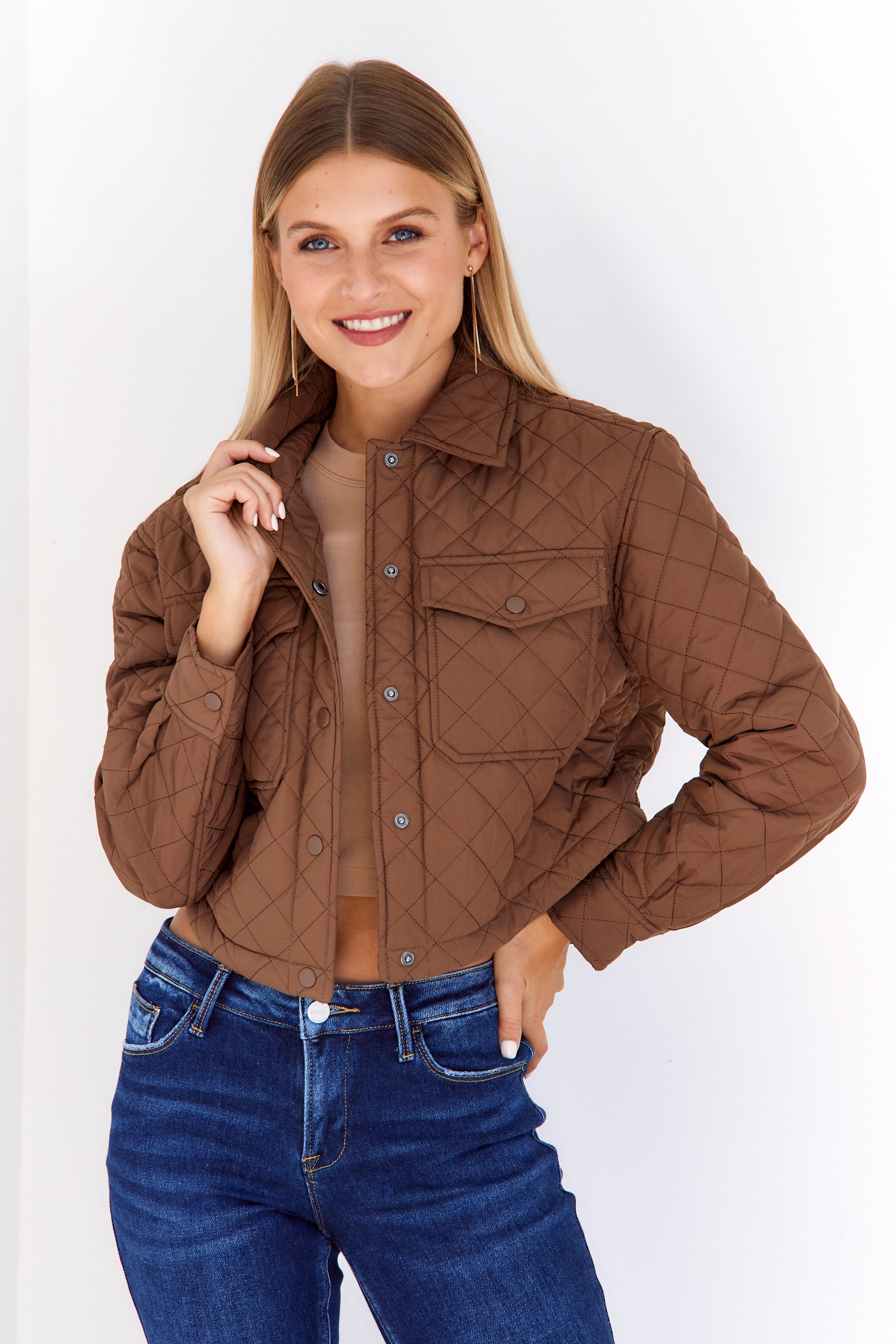 SALE - Jamie Cropped Quilted Shacket