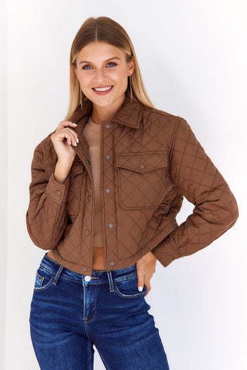SALE - Jamie Cropped Quilted Shacket
