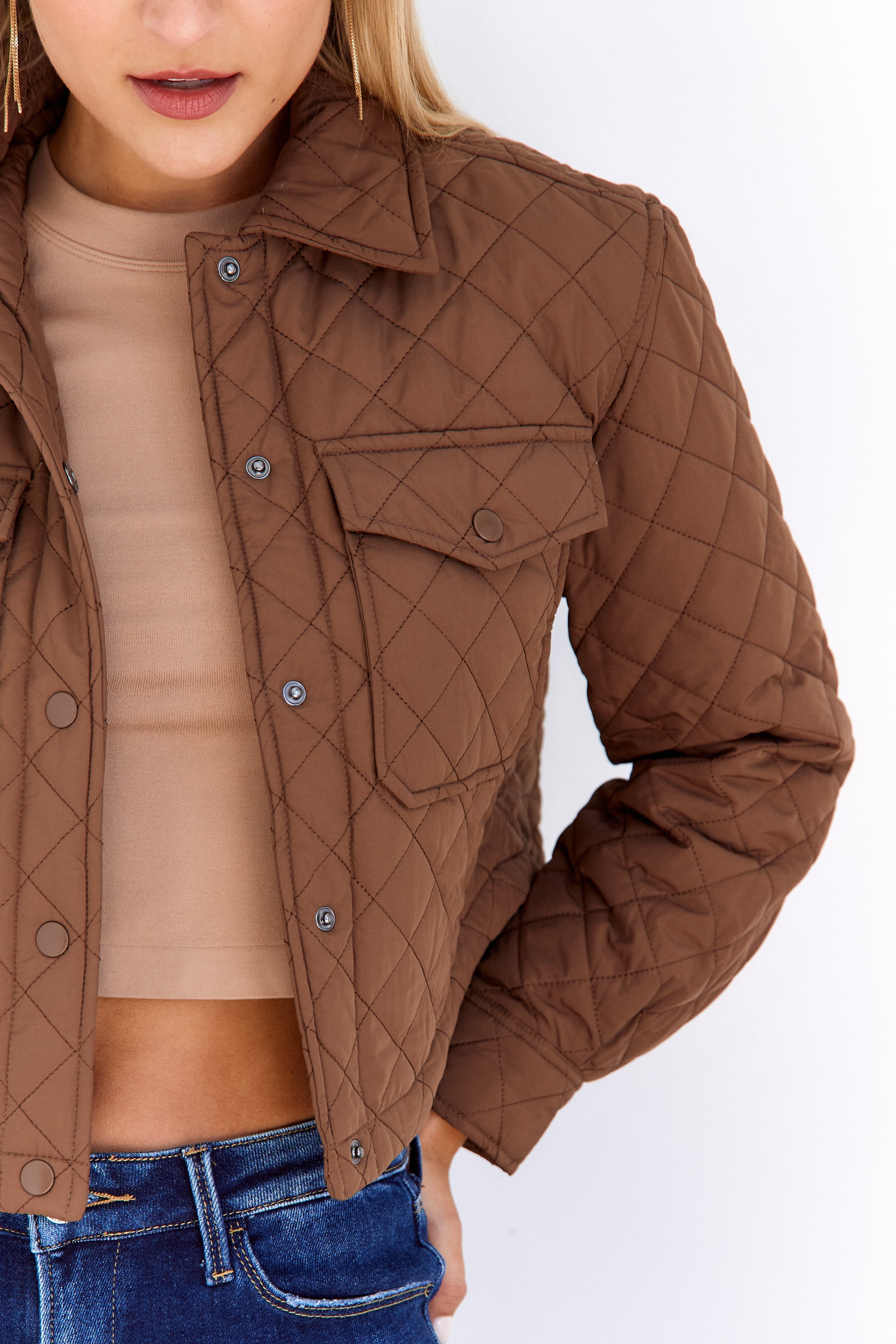 SALE - Jamie Cropped Quilted Shacket