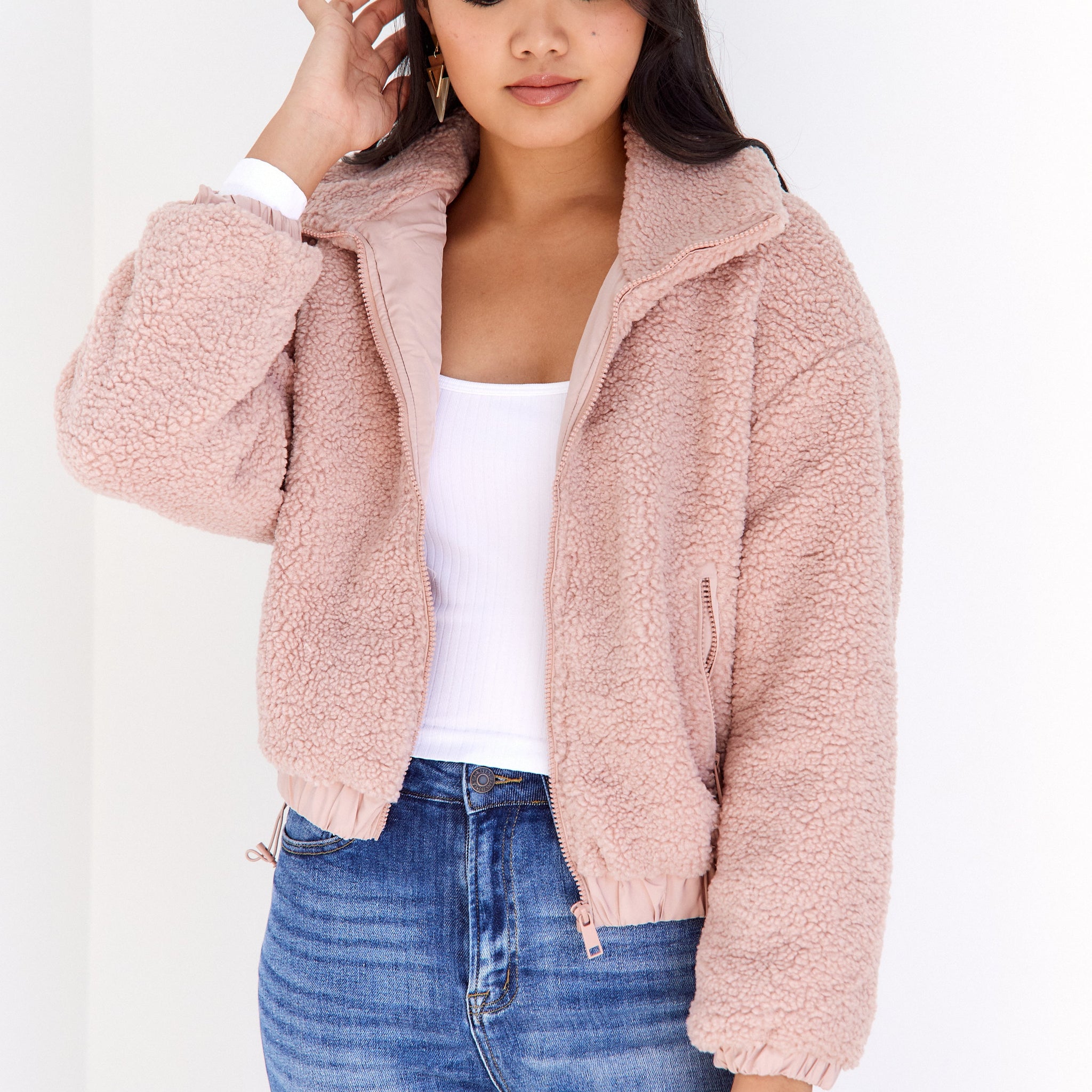 Gracie Fuzzy Zip Up Jacket