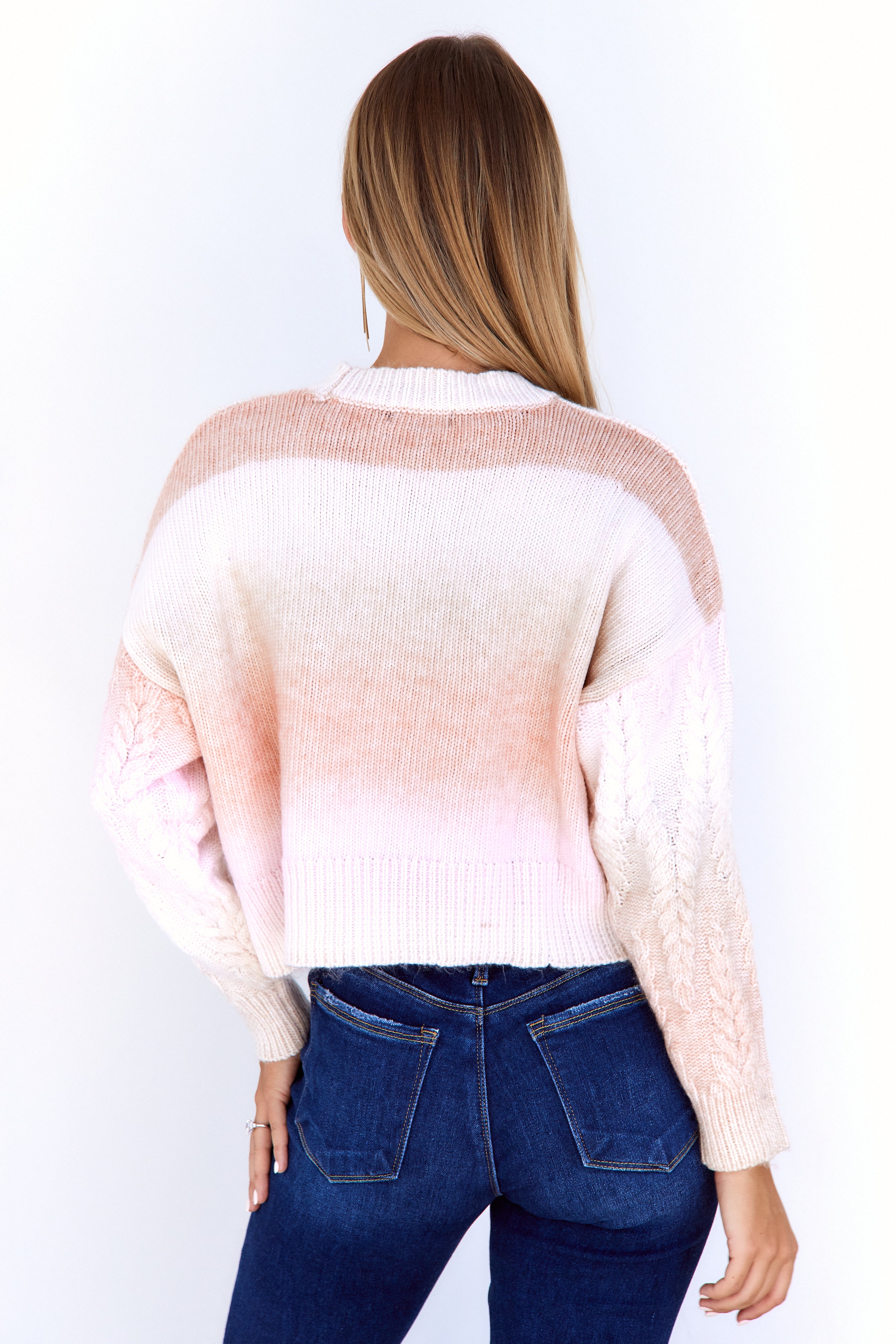 Sage Cropped Multicolor Ombre Sweater