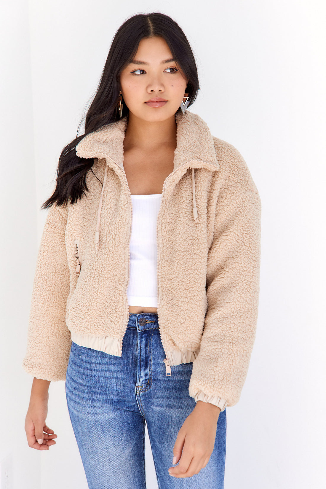 Gracie Fuzzy Zip Up Jacket