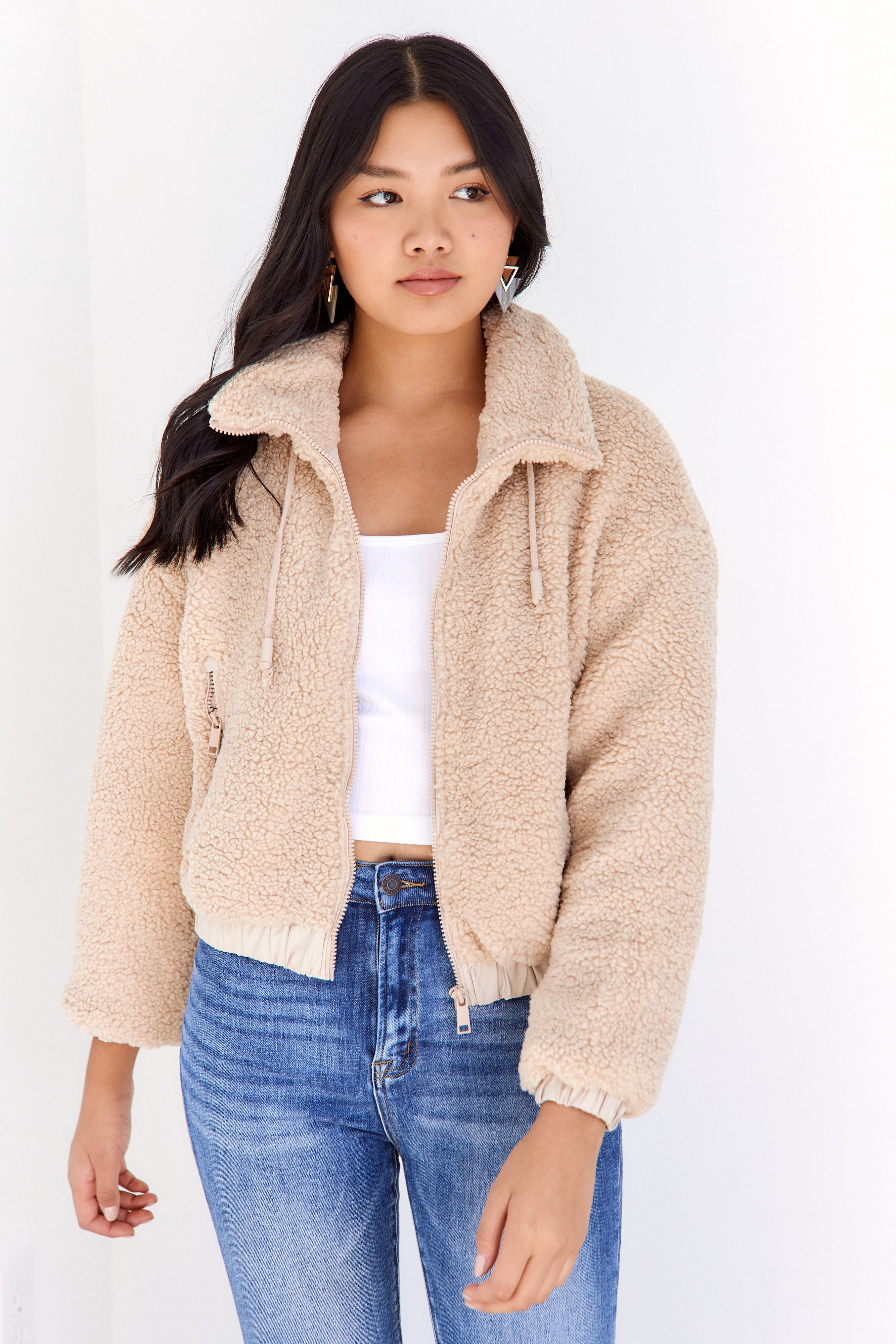 Gracie Fuzzy Zip Up Jacket