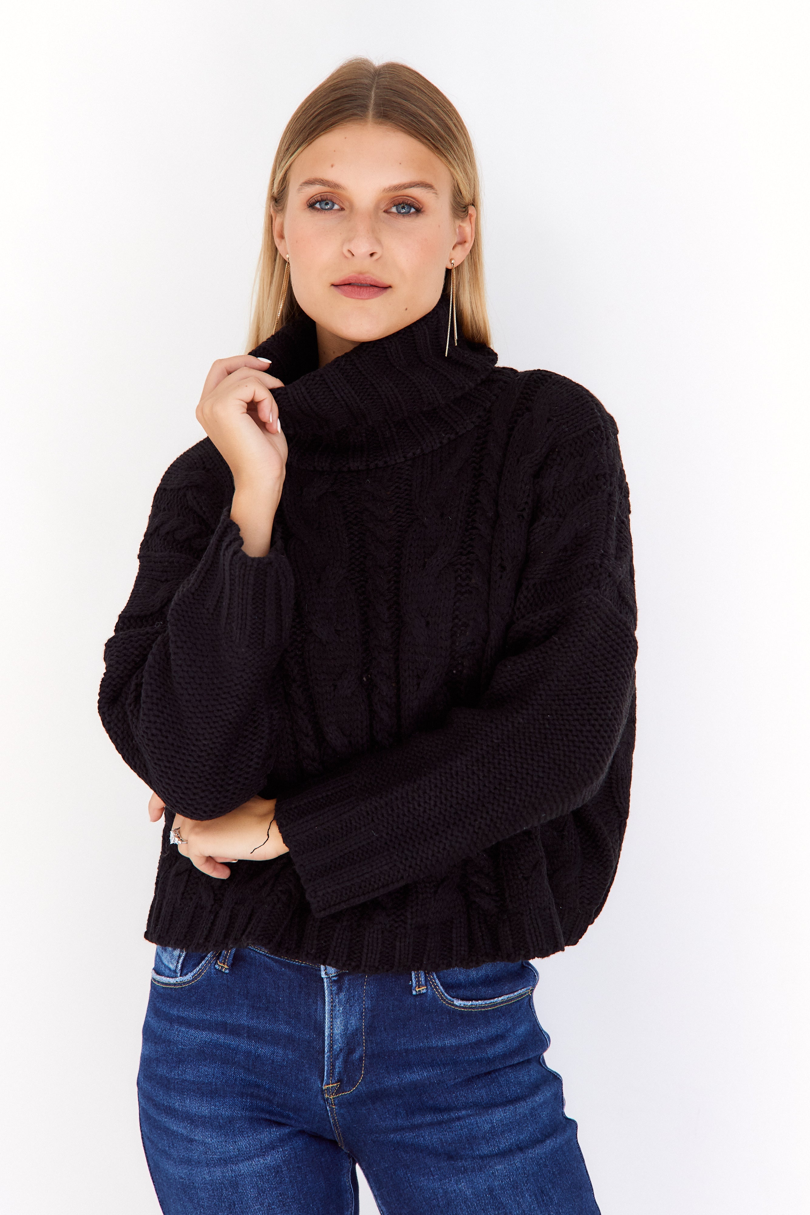 Sonora Cableknit Turtle Neck Sweater